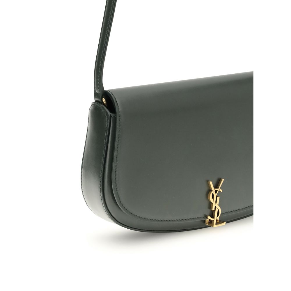 Saint Laurent Grüne Kalbshaut Bos Taurus Schultertasche