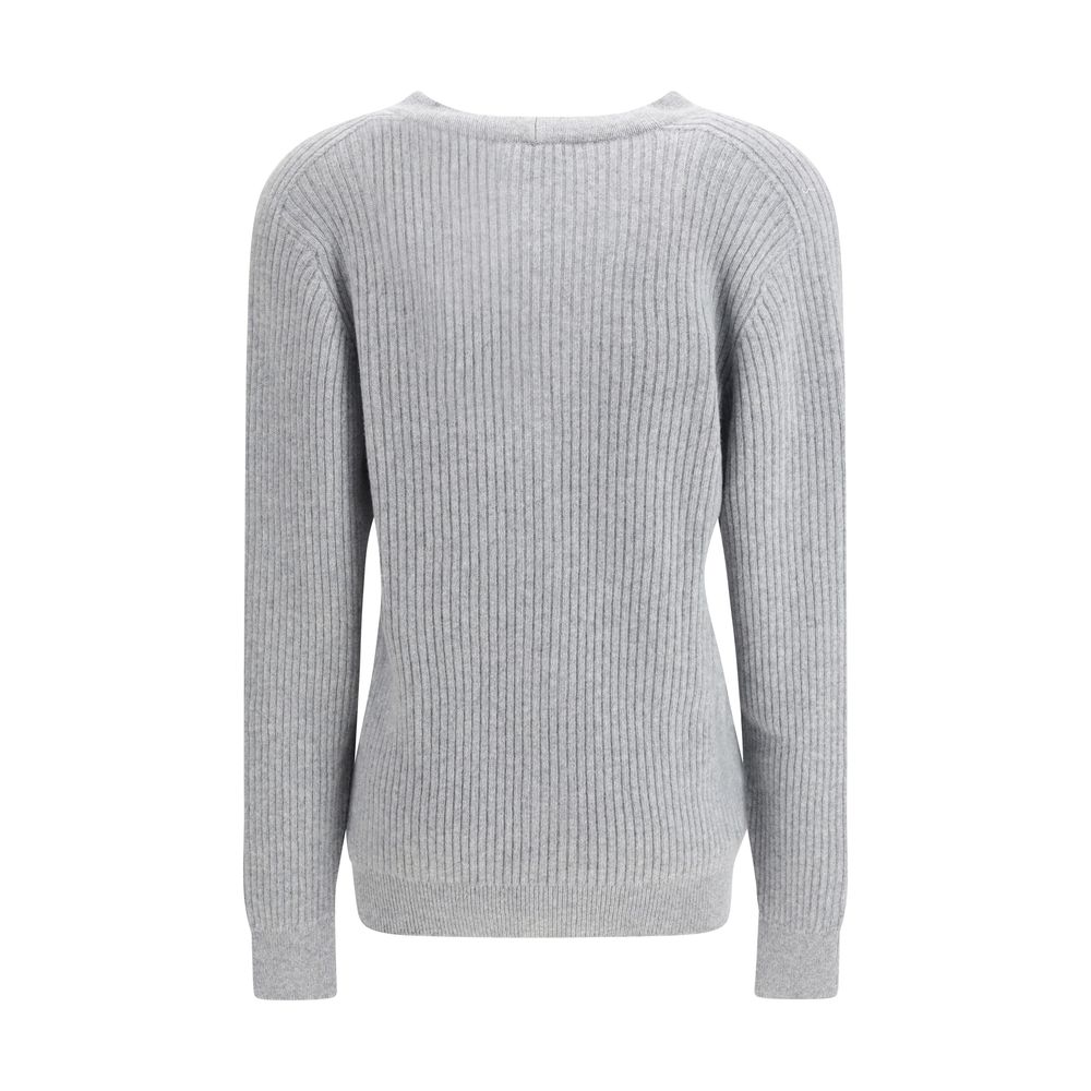 Balmain Grauer Wollcardigan aus Fleece