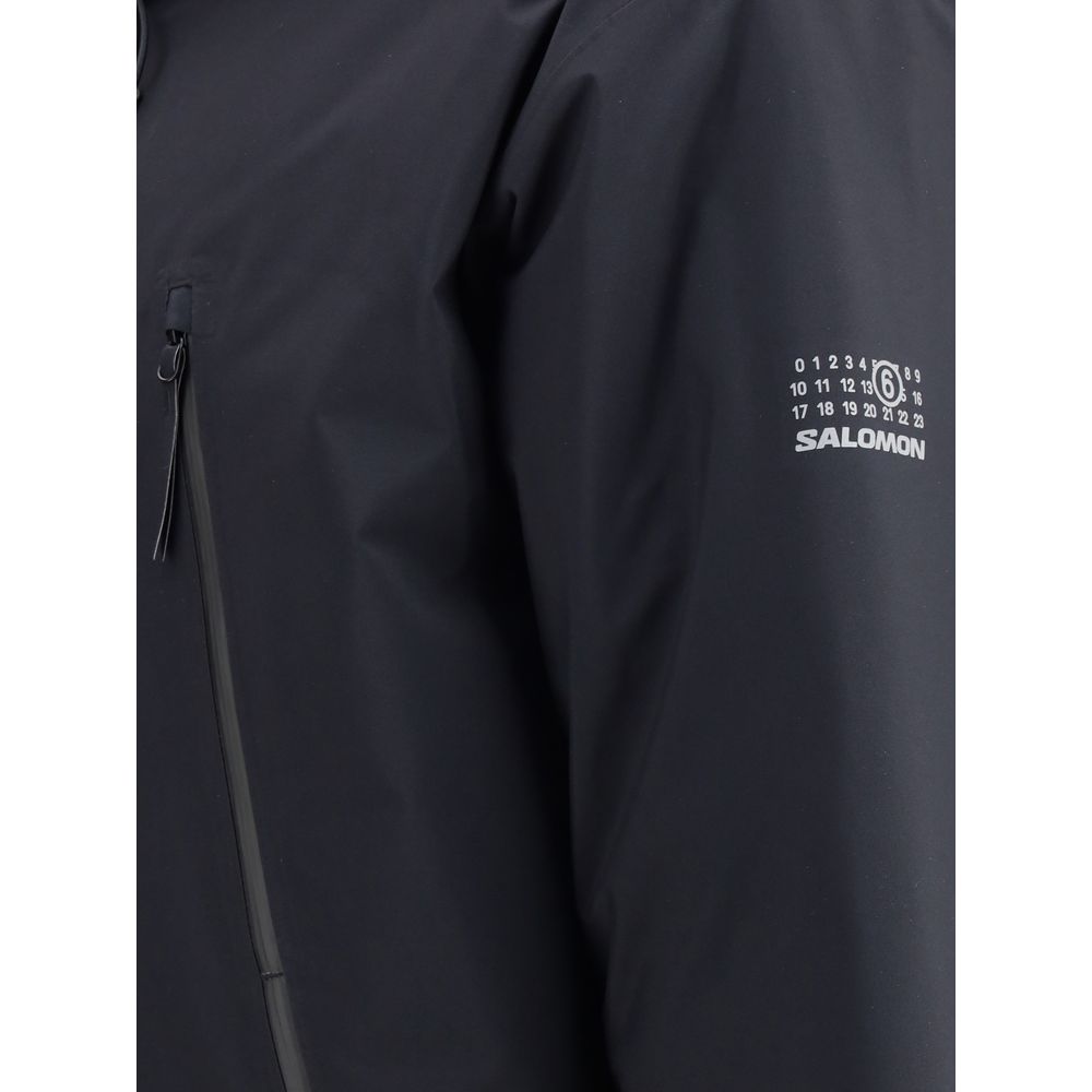 MM6 Schwarze Polyester-Parka