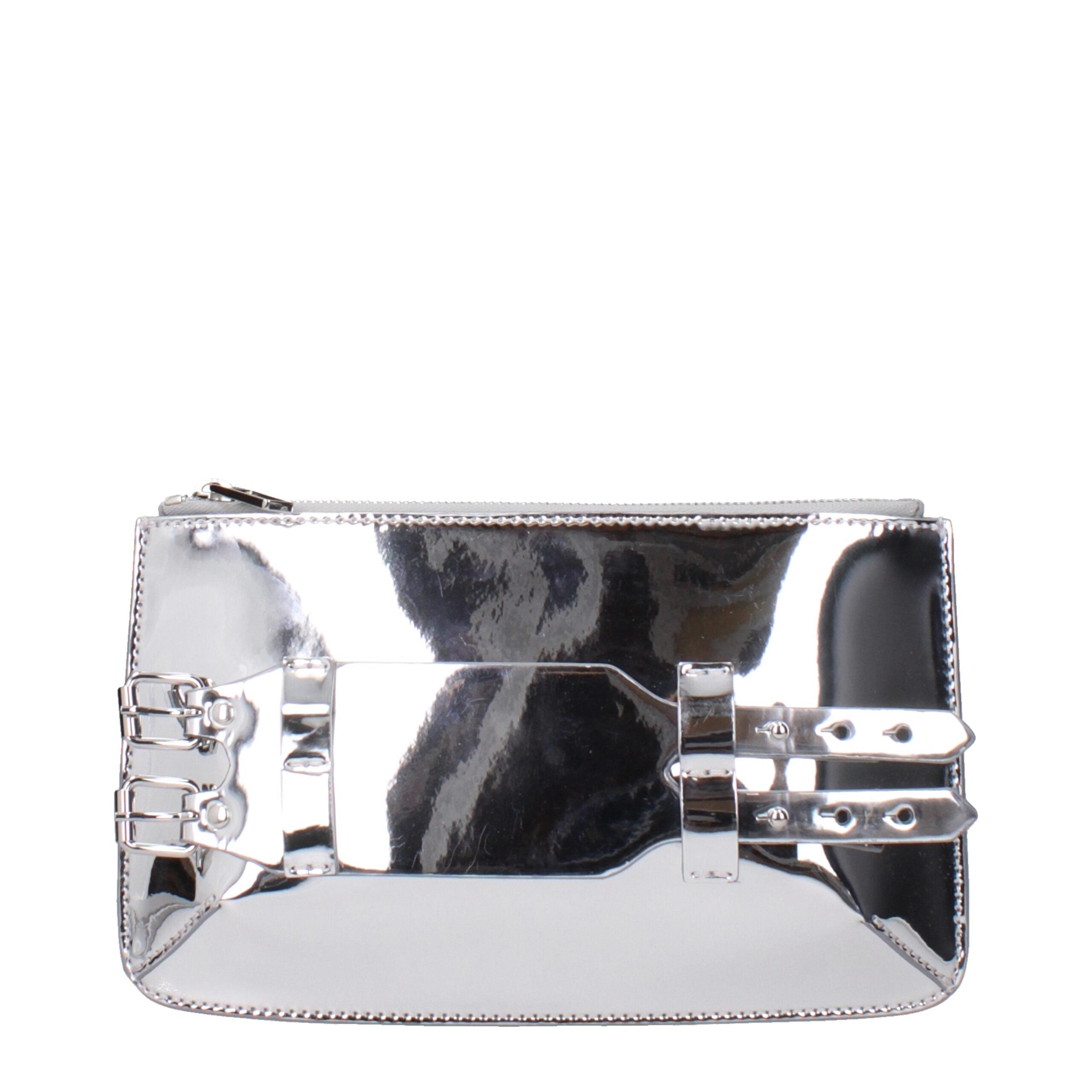 Maison Margiela Graue Leder-Clutch