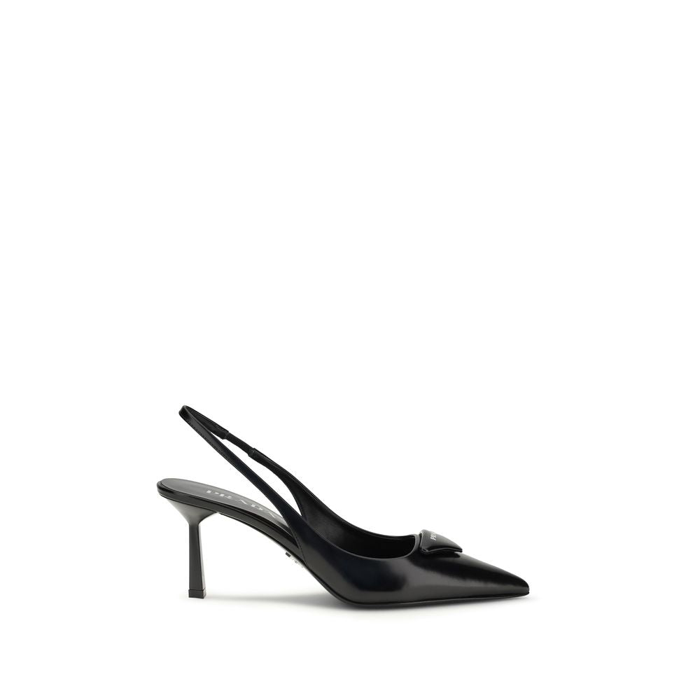 Prada Schwarze Leder-Pumps mit hohem Absatz