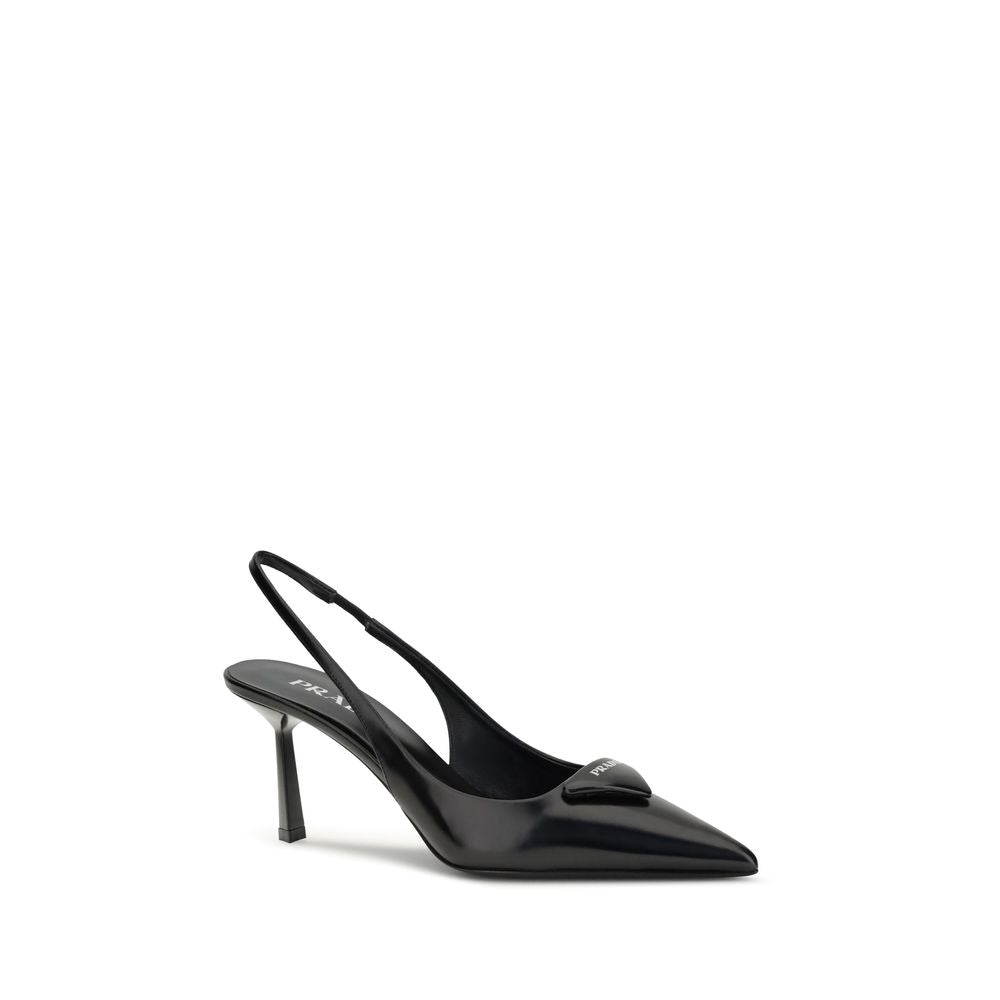 Prada Schwarze Leder-Pumps mit hohem Absatz