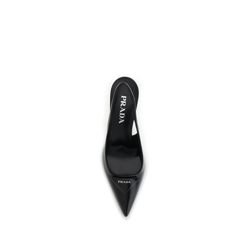 Prada Schwarze Leder-Pumps mit hohem Absatz