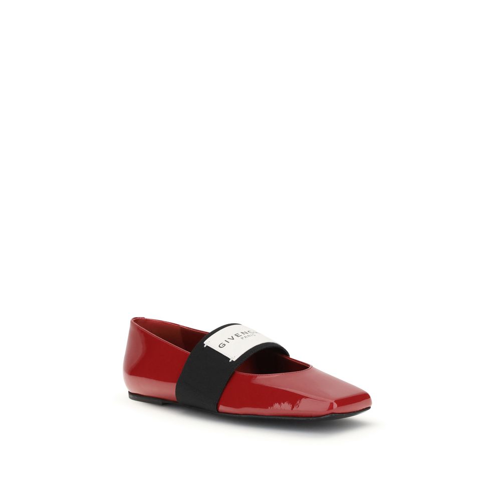 Givenchy Rote Leder-Ballerinas