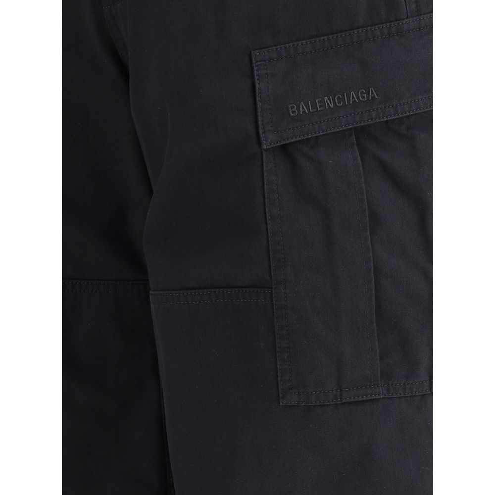Balenciaga Schwarze Baumwoll-Cargo-Hose