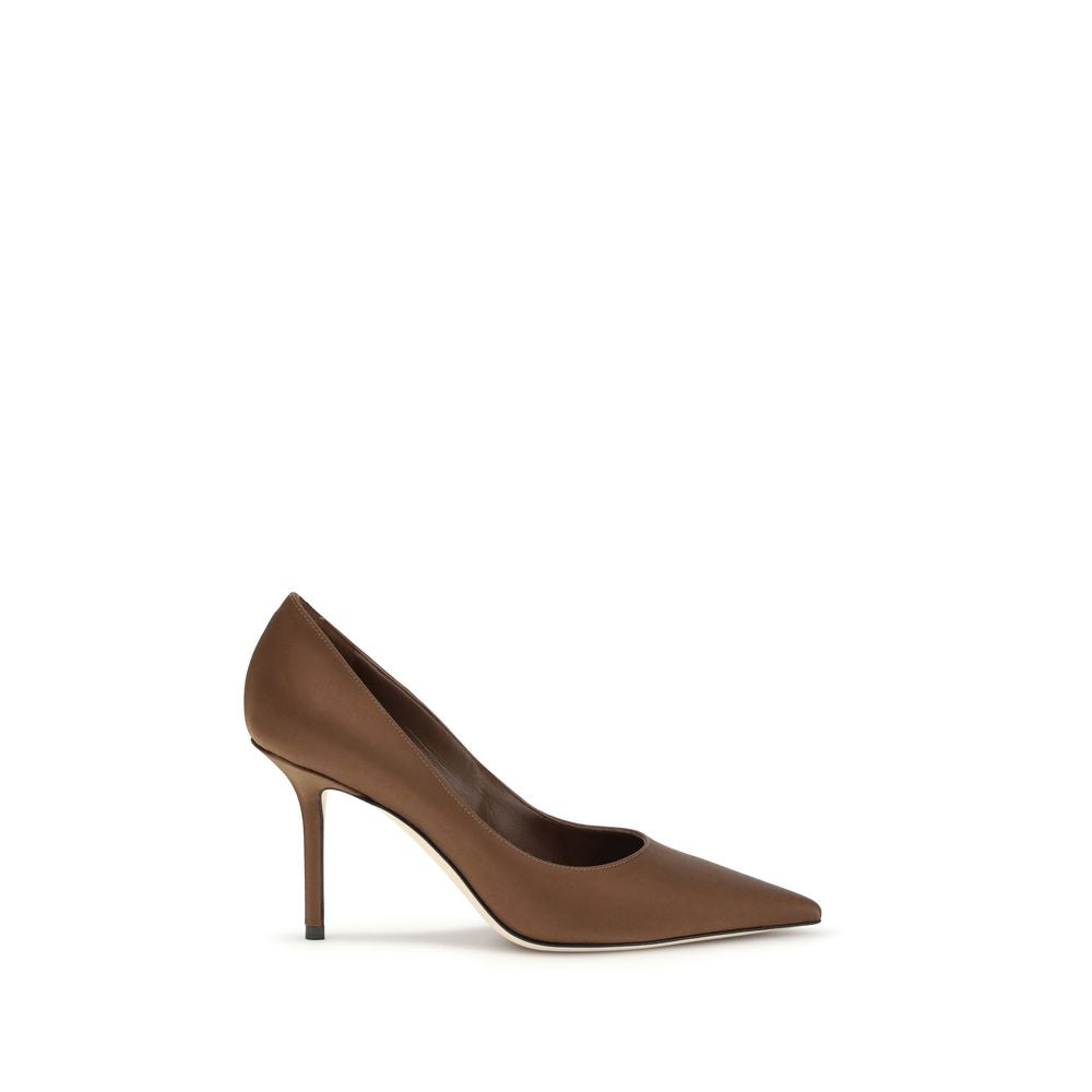 Jimmy Choo Braune Seidenpumps mit hohem Absatz