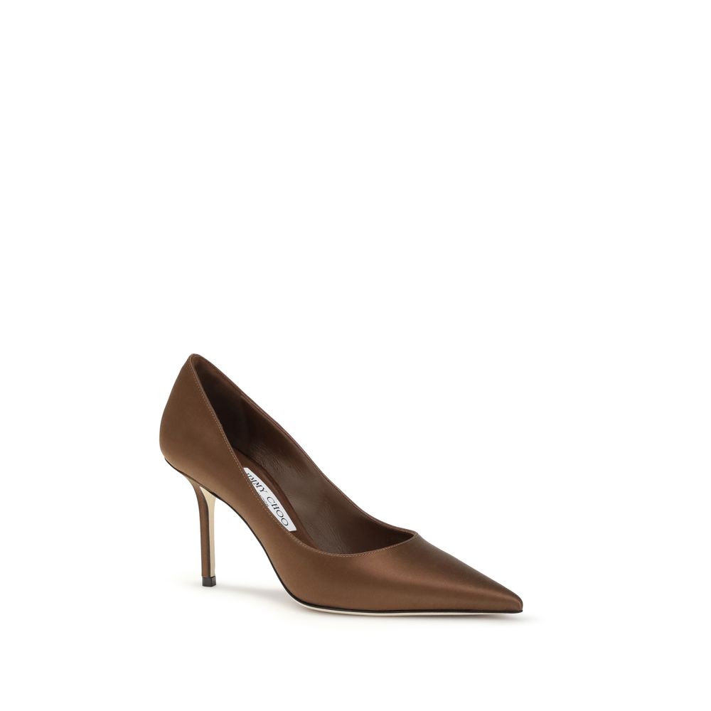 Jimmy Choo Braune Seidenpumps mit hohem Absatz