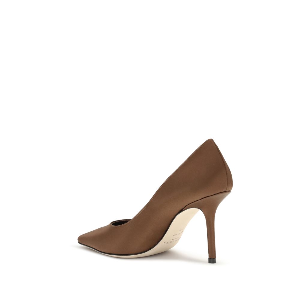 Jimmy Choo Braune Seidenpumps mit hohem Absatz
