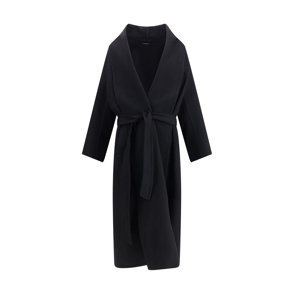 Tom Ford Schwarzer Wollmantel aus Fleece