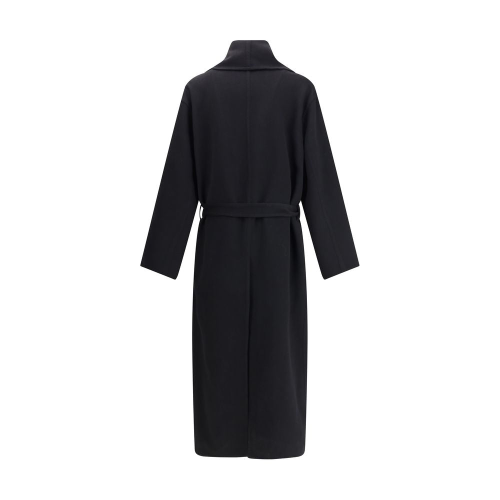 Tom Ford Schwarzer Wollmantel aus Fleece