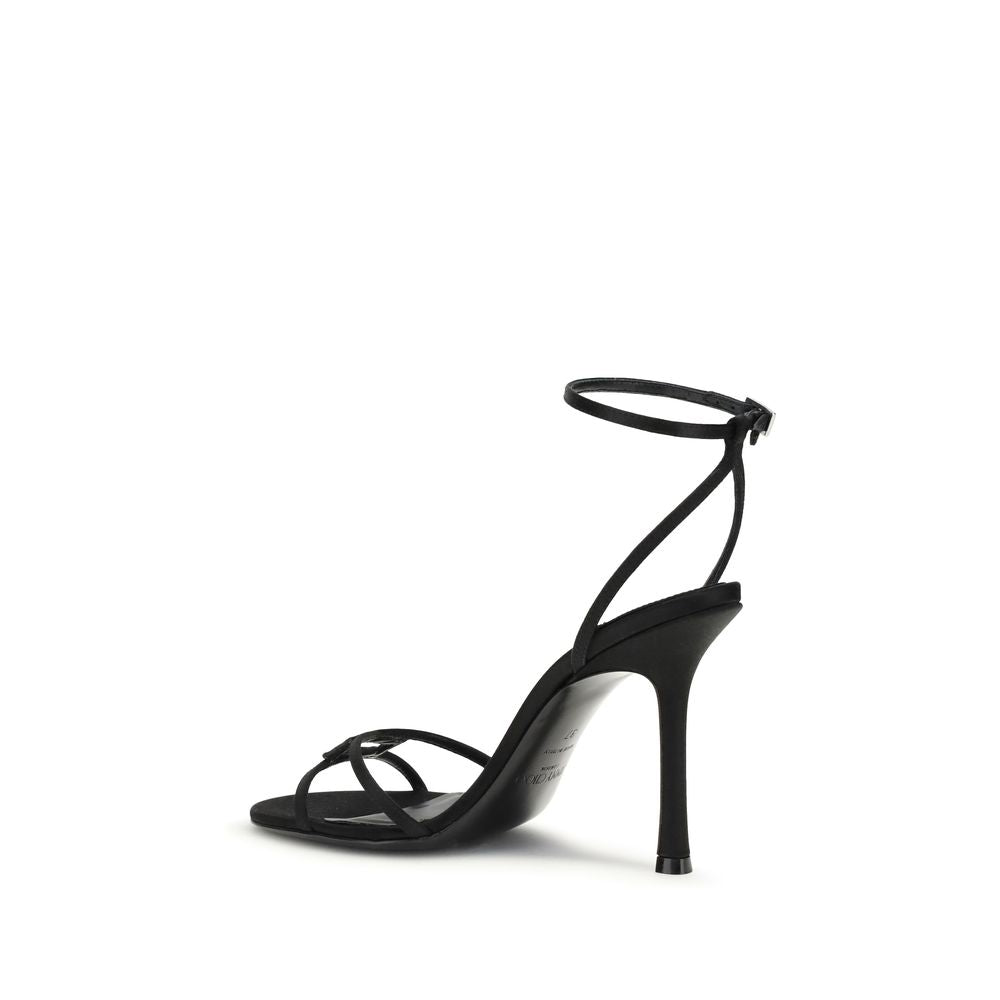 Jimmy Choo Schwarze Stiletto-Sandaletten aus Kalbsleder Bos Taurus