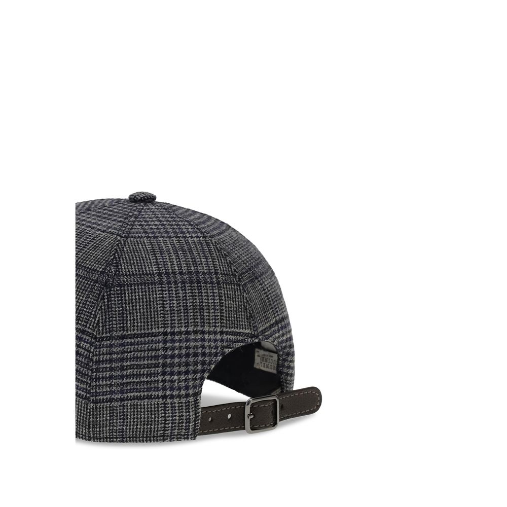 Brunello Cucinelli Graue Fleece-Wollmütze (Baseball-Cap)