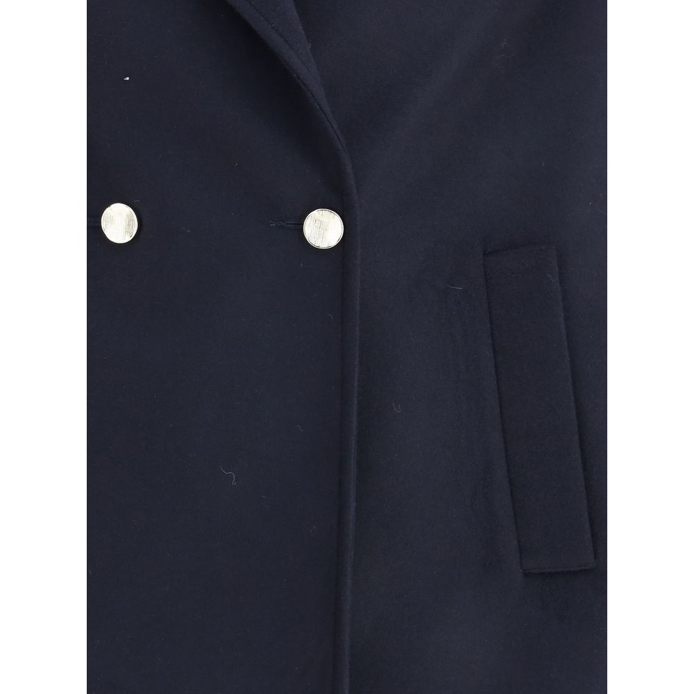Cruna Blauer Wollmantel aus Fleece