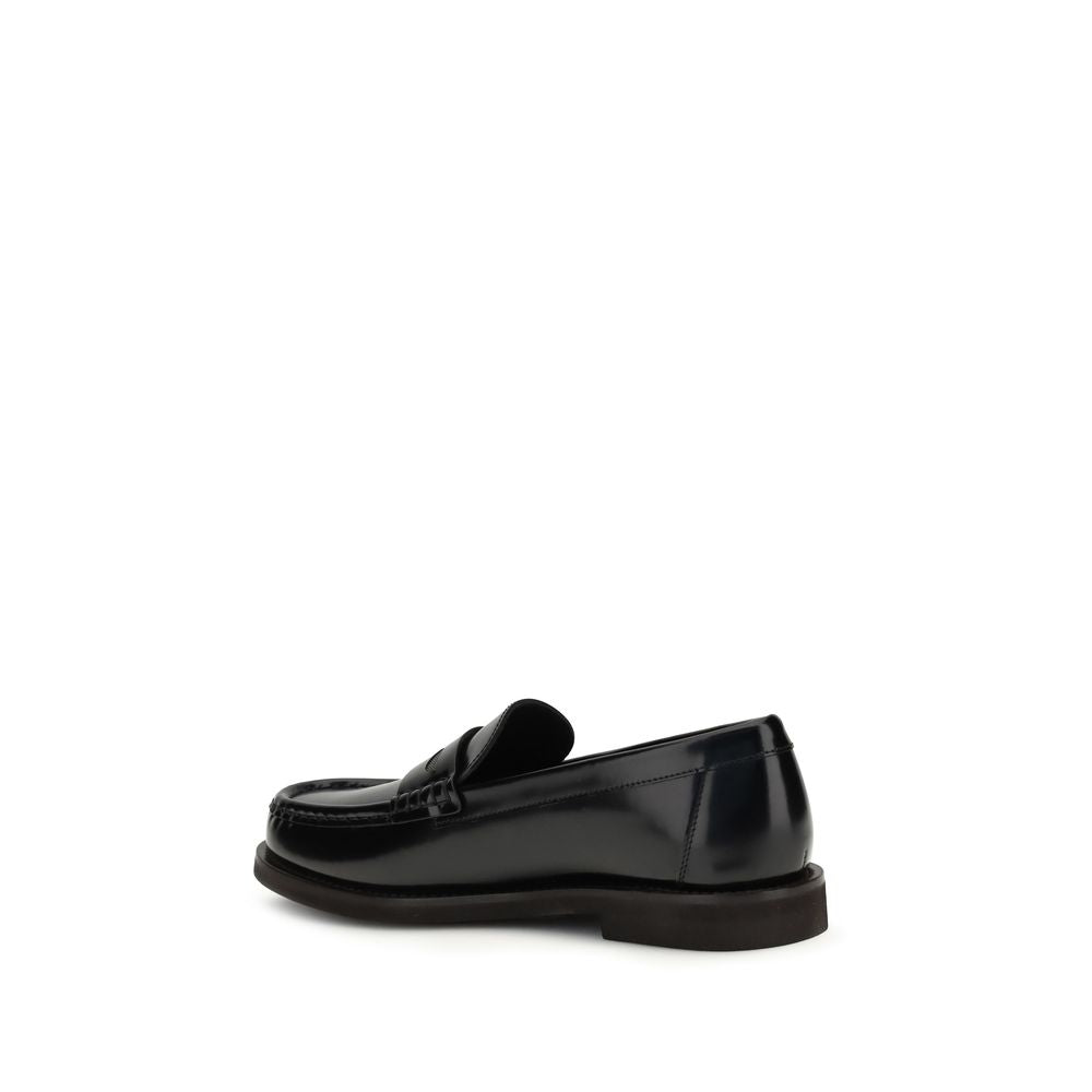 Brunello Cucinelli Schwarze Leder-Slipper