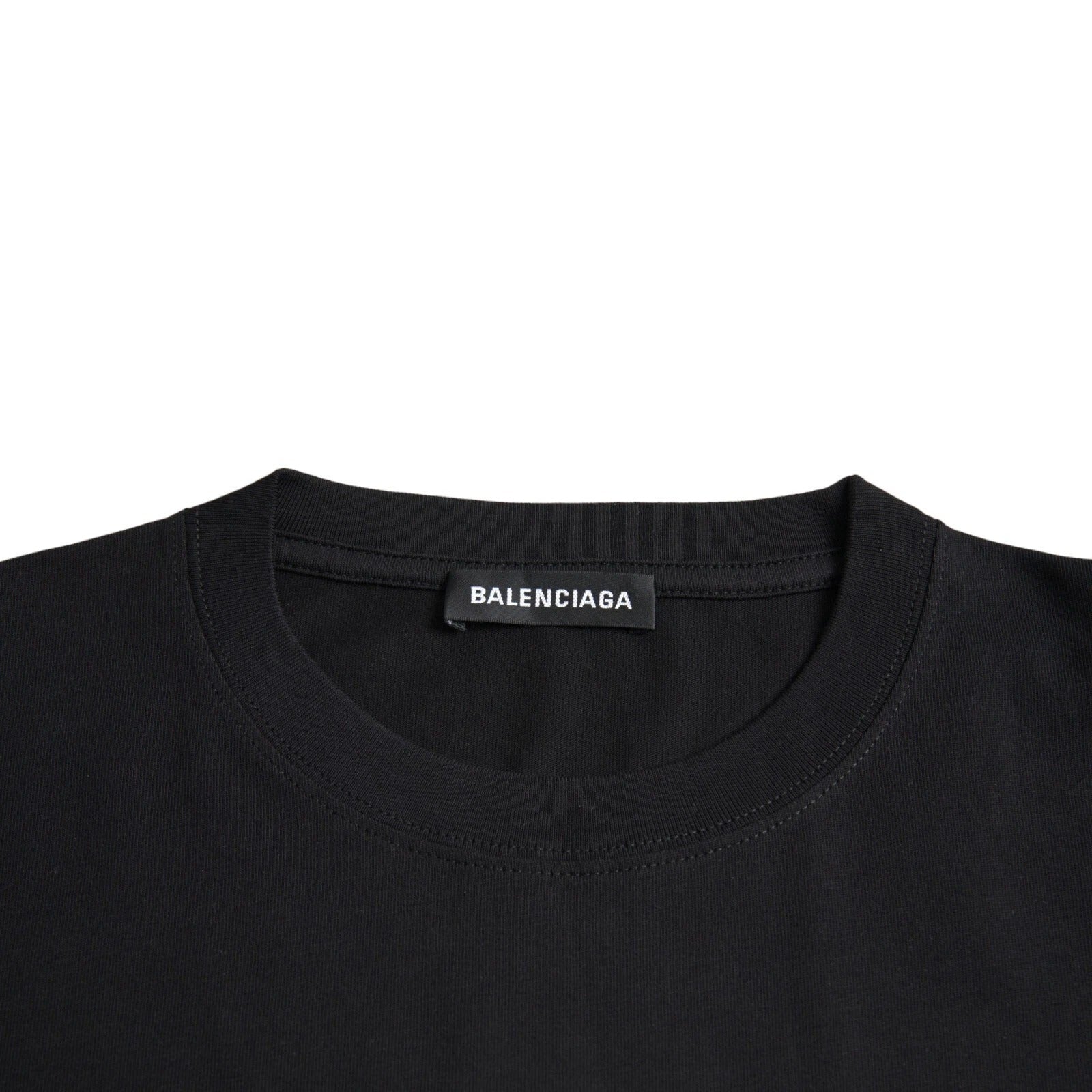 Balenciaga Schwarzes Baumwoll-T-Shirt mit Rundhalsausschnitt und Logo-Print