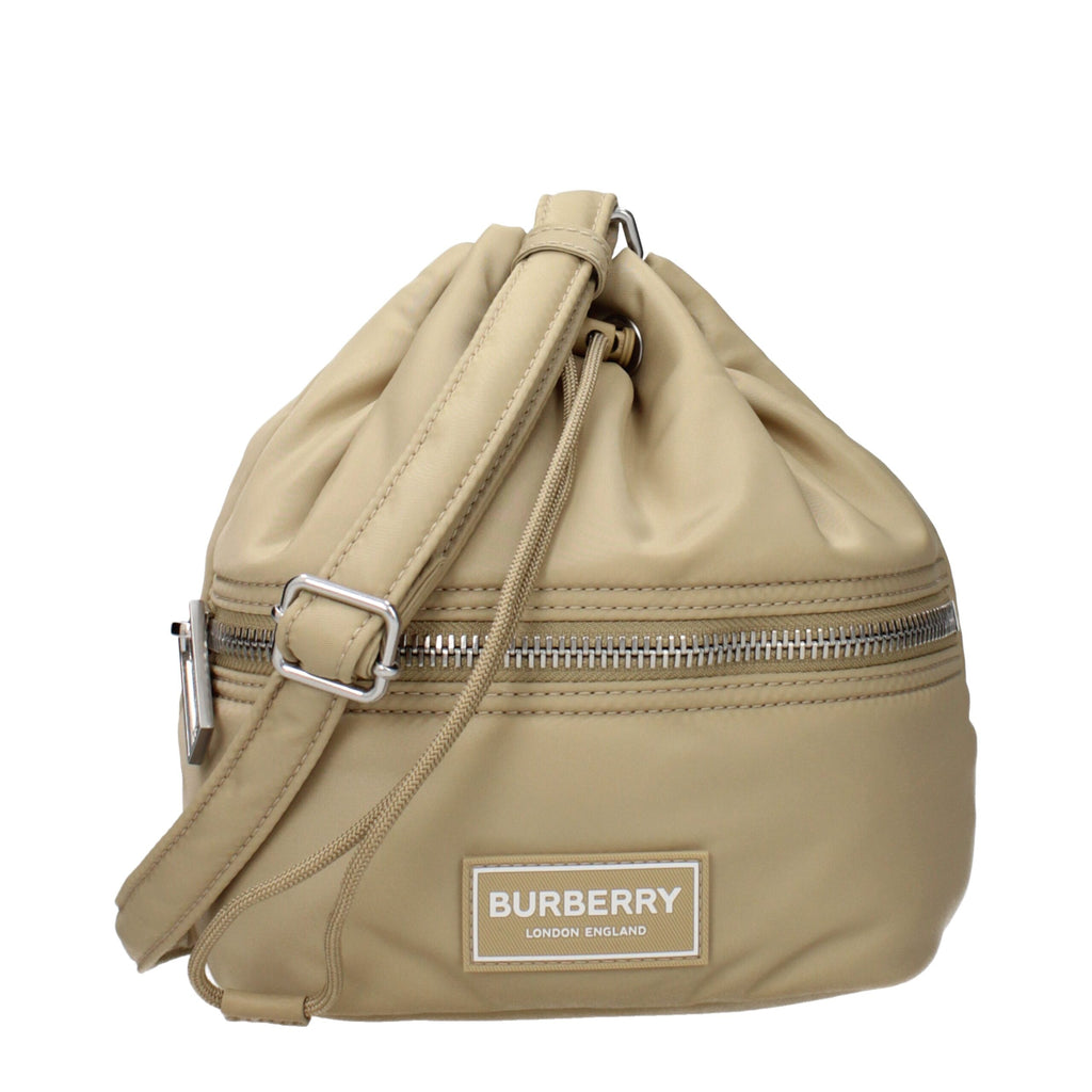 Burberry Beigefarbene Nylon-Umhängetasche