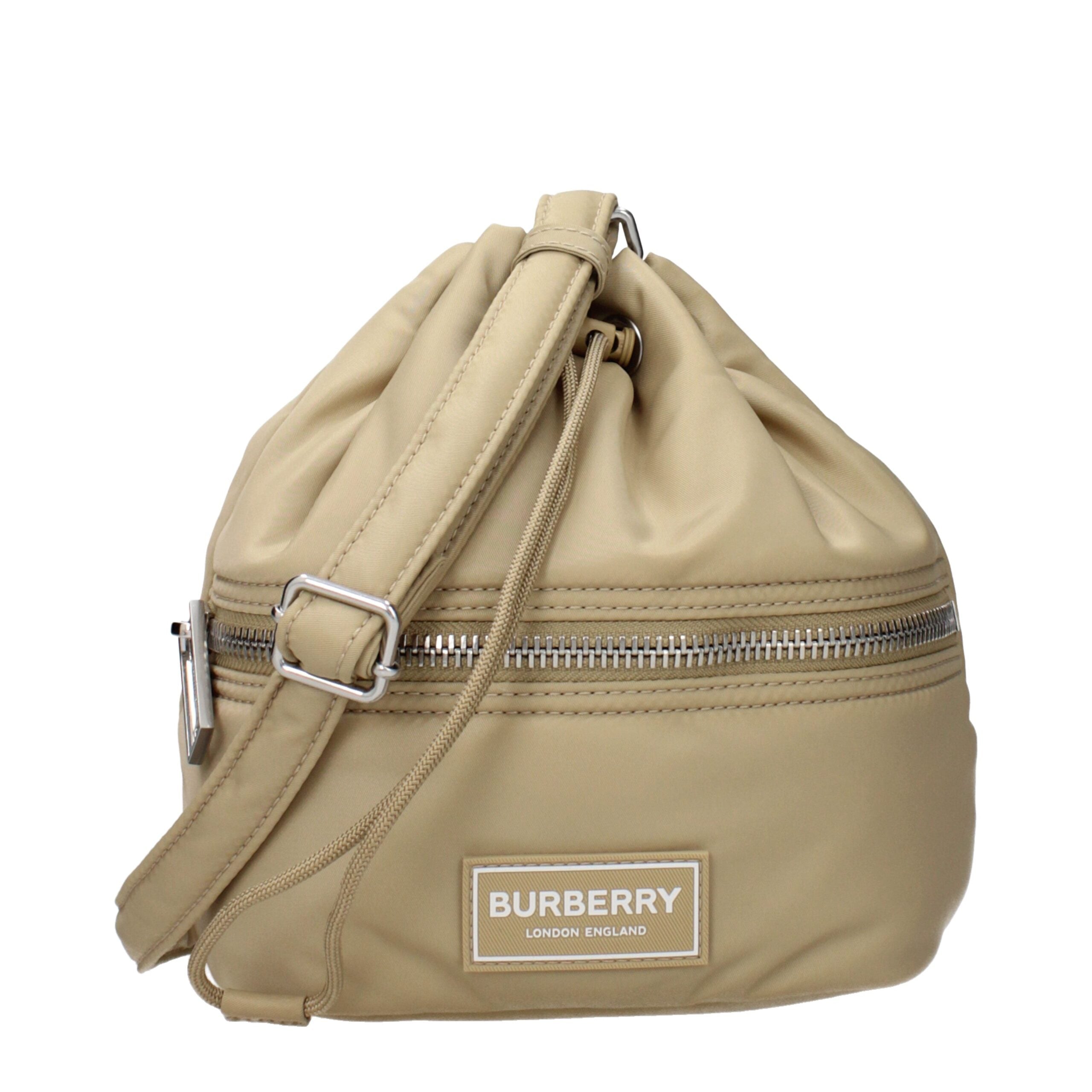 Burberry Beigefarbene Nylon-Umhängetasche