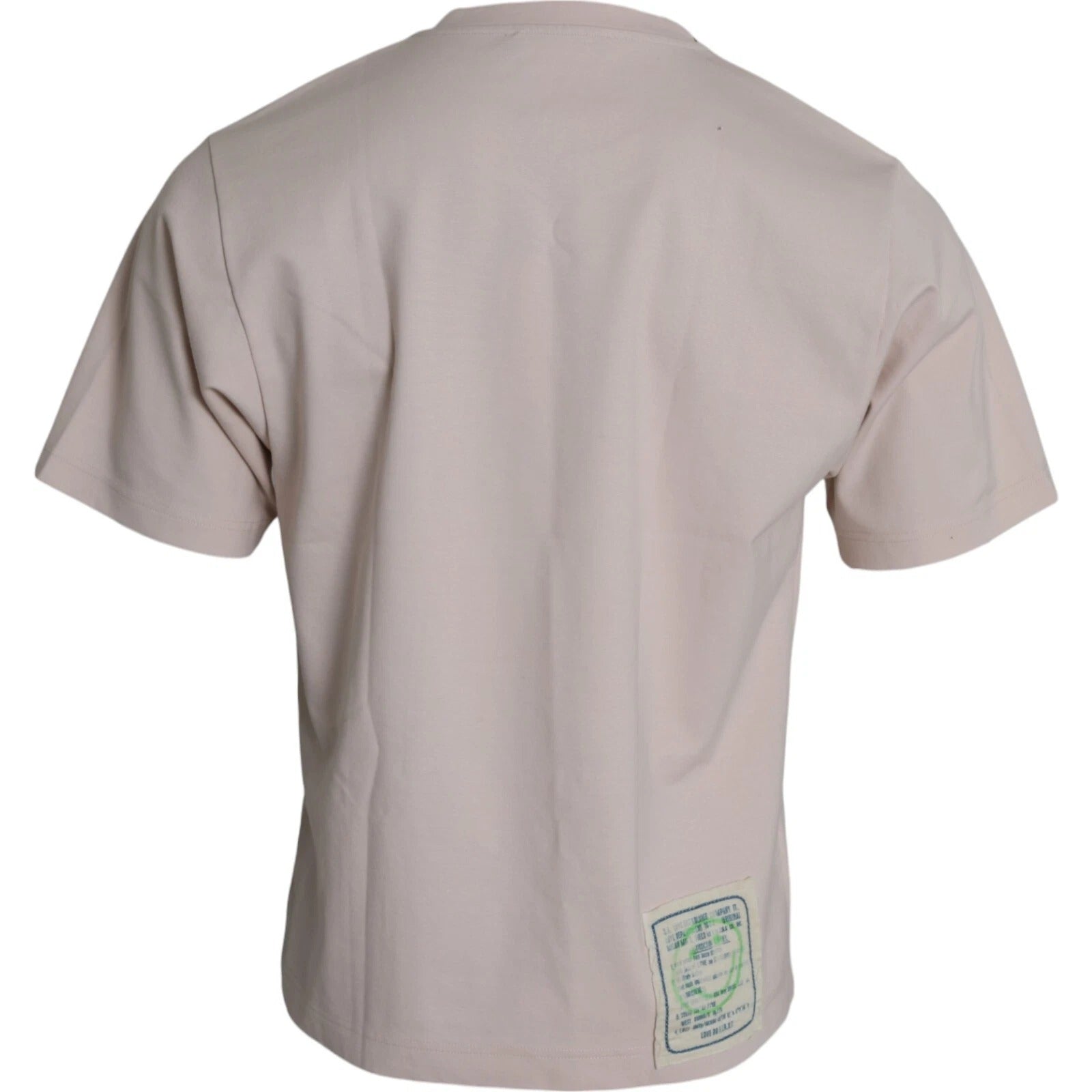 Dolce & Gabbana Beigefarbenes Cosmic Love Baumwoll-T-Shirt mit Rundhalsausschnitt