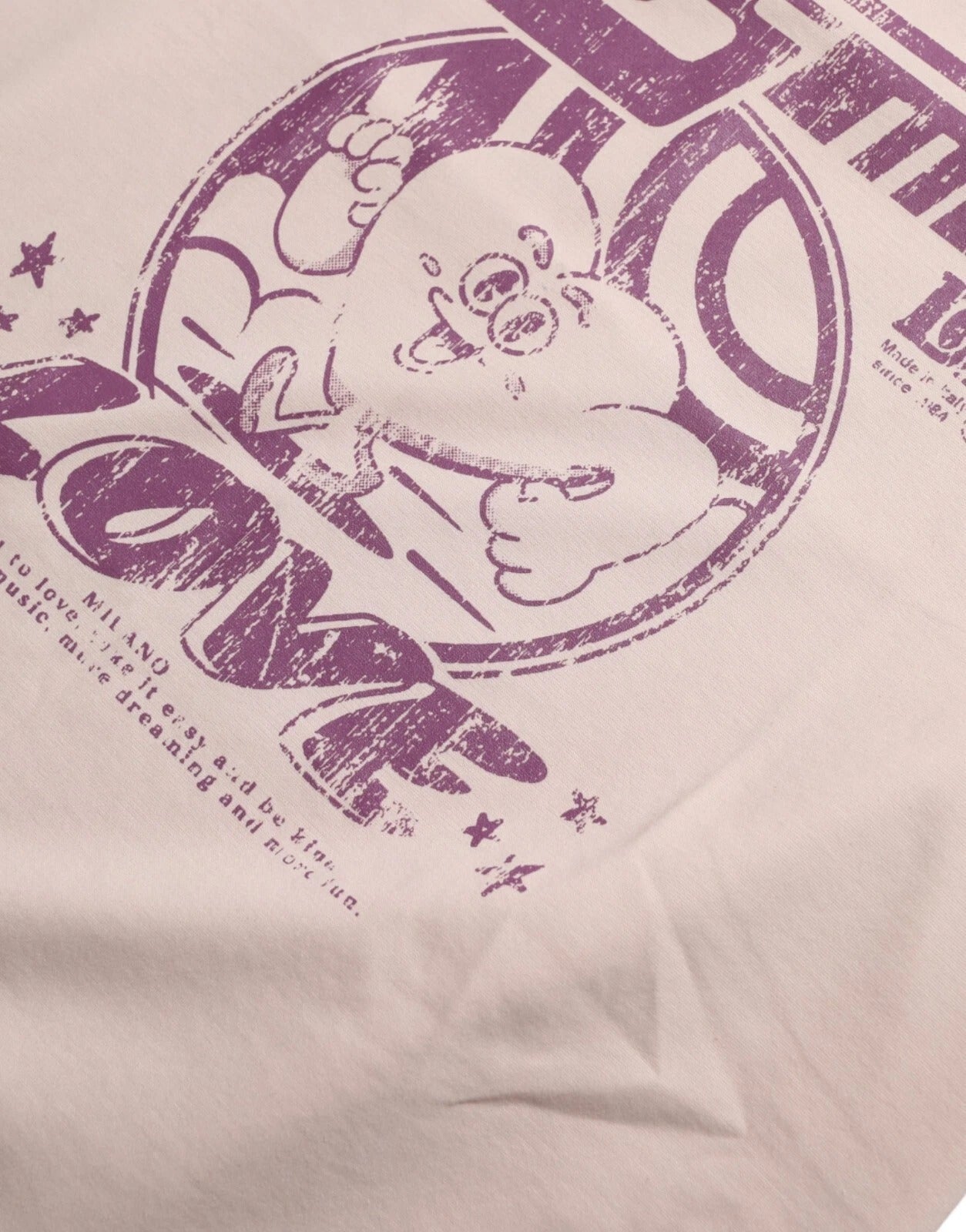 Dolce & Gabbana Beigefarbenes Cosmic Love Baumwoll-T-Shirt mit Rundhalsausschnitt