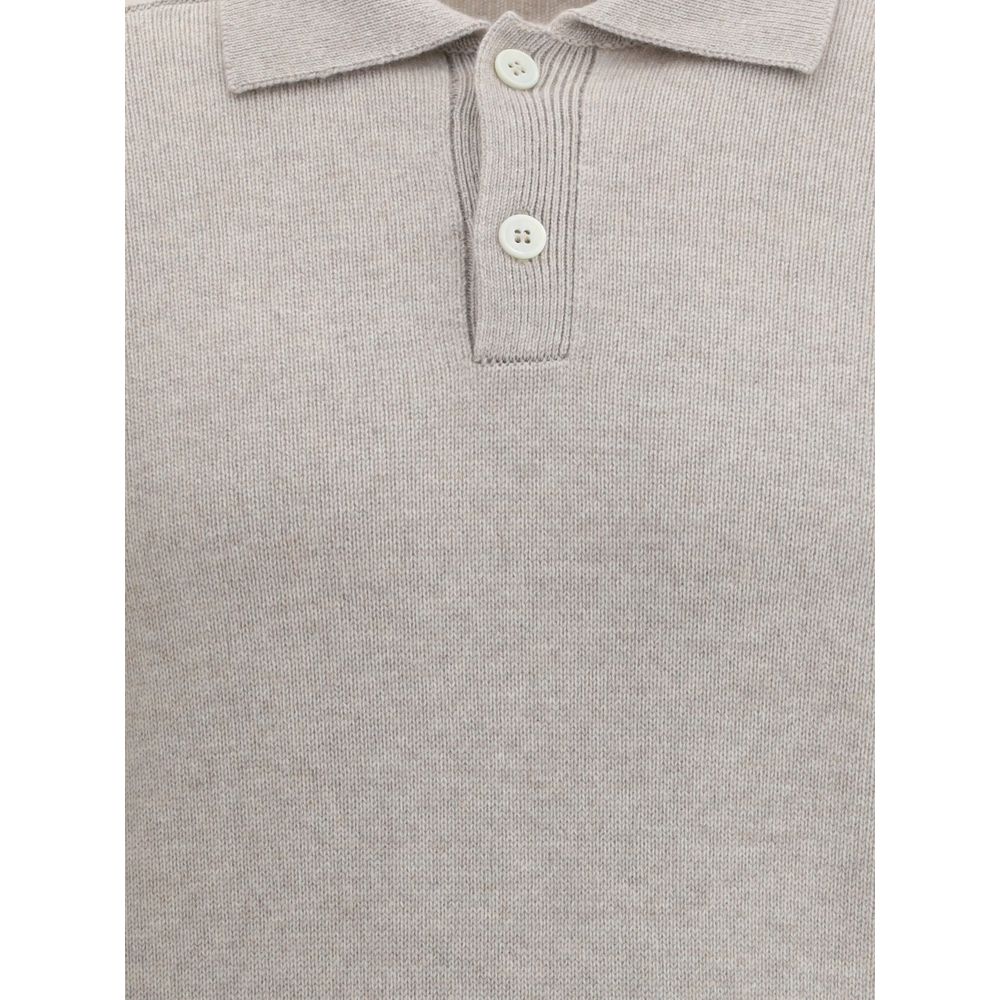 Brunello Cucinelli Beiger Kaschmir-Poloshirt