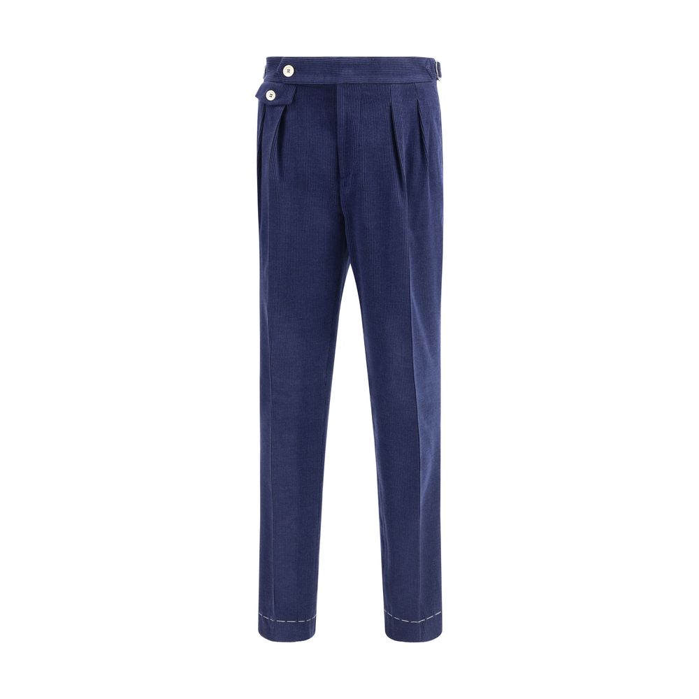 Brunello Cucinelli Blaue Woll-Cordhose