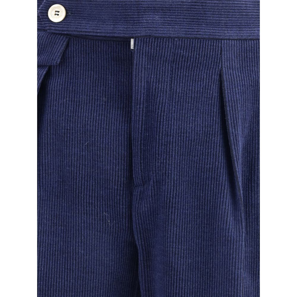 Brunello Cucinelli Blaue Woll-Cordhose