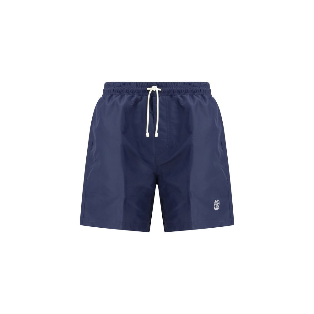 Brunello Cucinelli Blaue Badeshorts aus Polyester