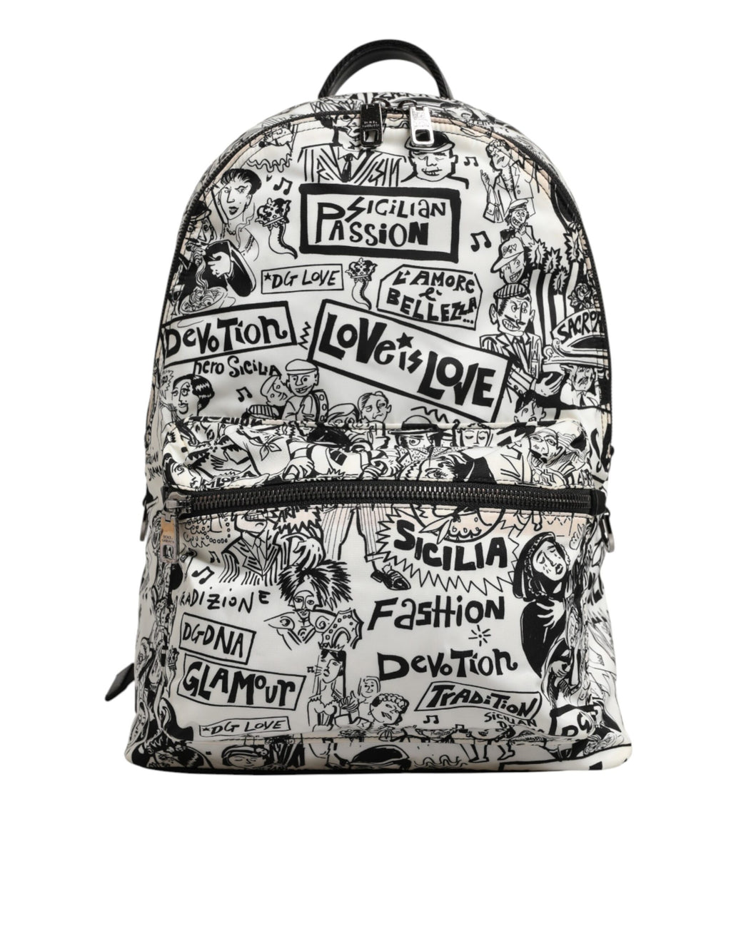 Dolce & Gabbana Rucksack mit Graffiti-Print in Schwarz-Weiß für Herren