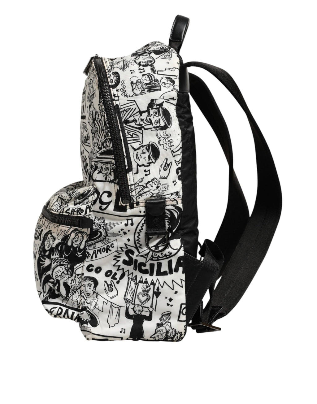 Dolce & Gabbana Rucksack mit Graffiti-Print in Schwarz-Weiß für Herren
