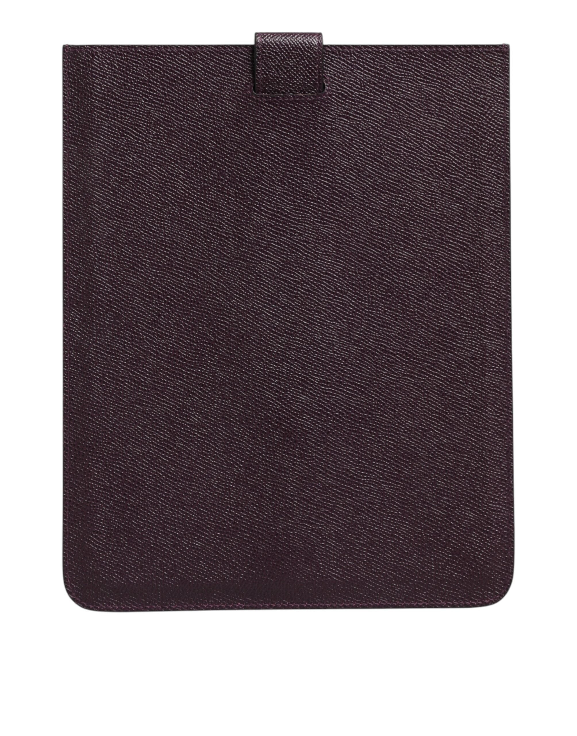 Dolce & Gabbana Dunkelbraune Leder-Tablet-Hülle mit Logo-Plakette