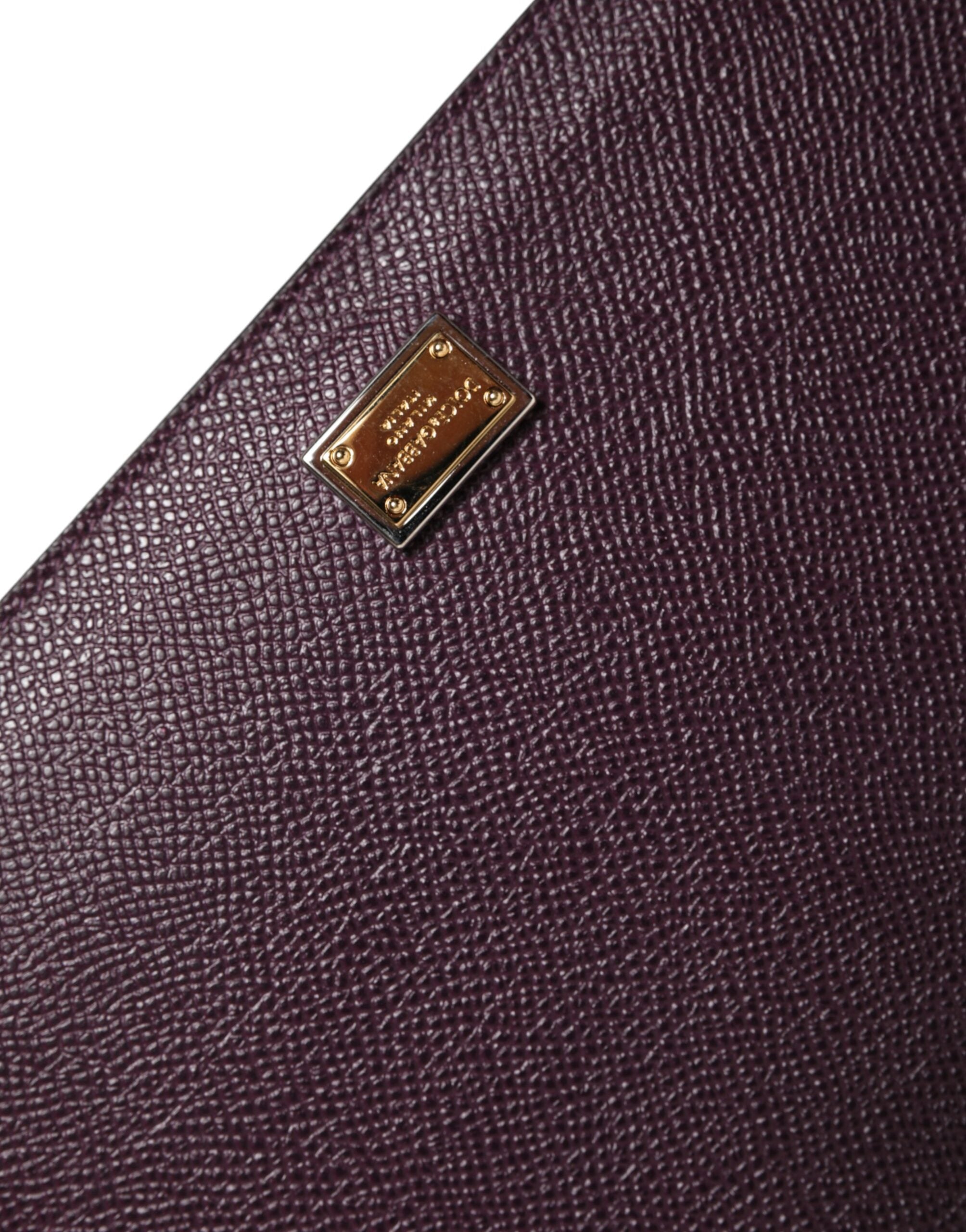 Dolce & Gabbana Dunkelbraune Leder-Tablet-Hülle mit Logo-Plakette