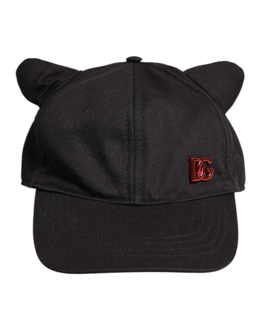 Dolce & Gabbana Schwarze Baumwoll-Baseballkappe mit 6 Panels und Logo-Patch