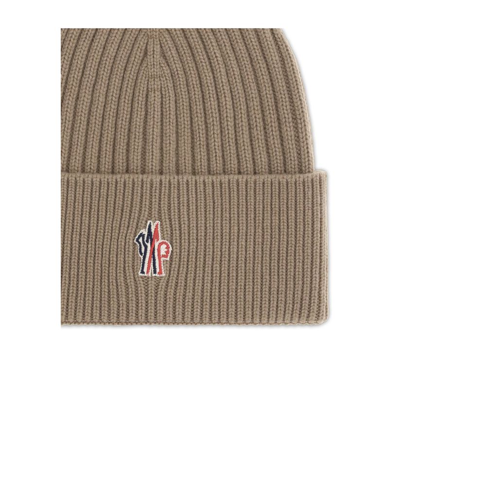 Moncler Grenoble Beiger Merino-Woll-Beanie