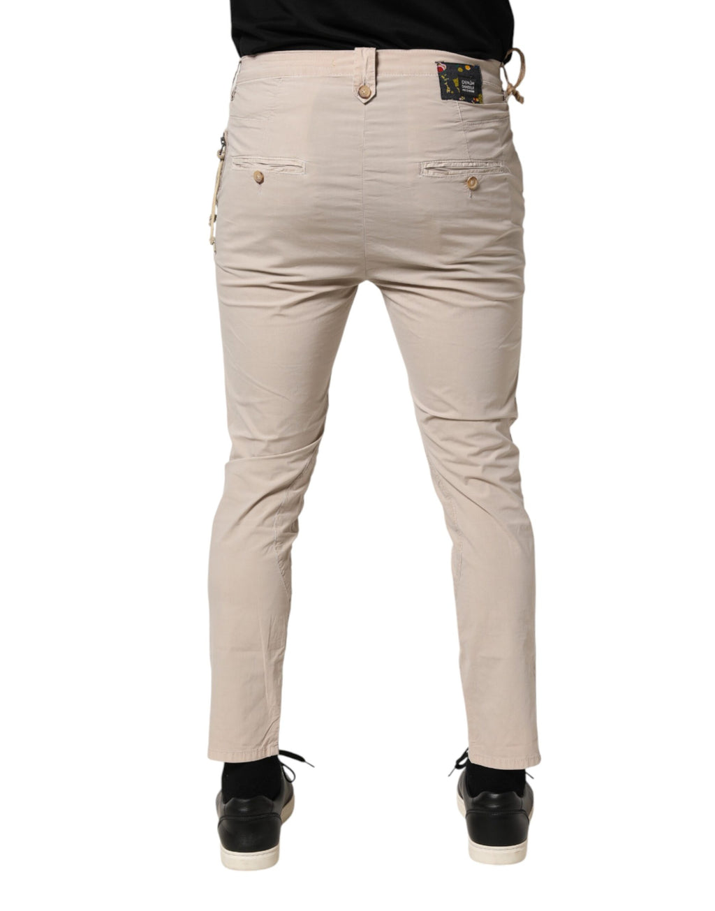 Daniele Alessandrini Beigefarbene Baumwoll-Stretch-Slim-Fit-Jeans