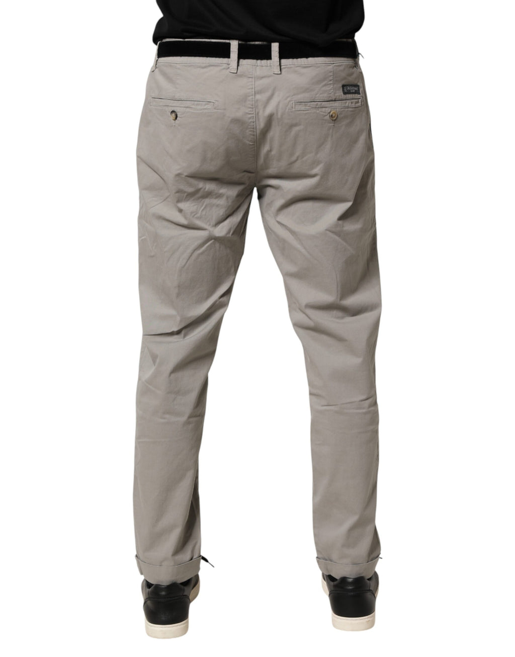 Jeckerson Graue Baumwoll-Stretch-Chino-Hose mit schmaler Passform für Herren