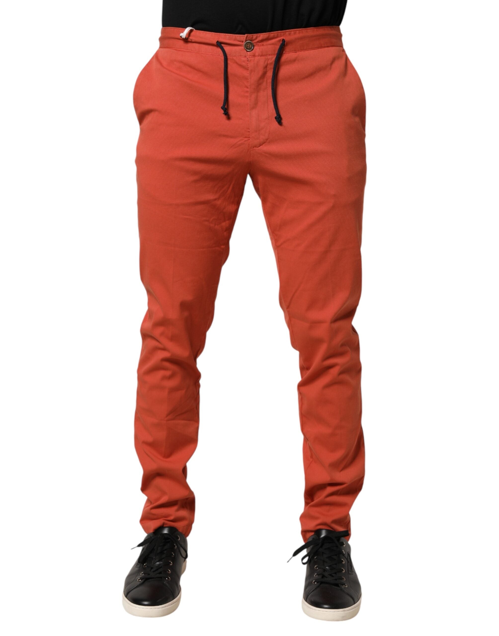 Domenico Tagliente Orange Skinny Fit Herren-Chino-Hose