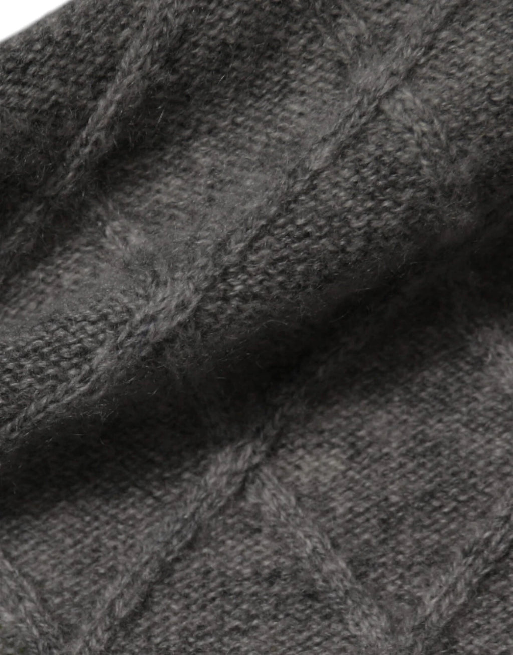 Ballantyne Grau melierter Herren-Pullover aus Kaschmir mit Argyle-Intarsienmuster