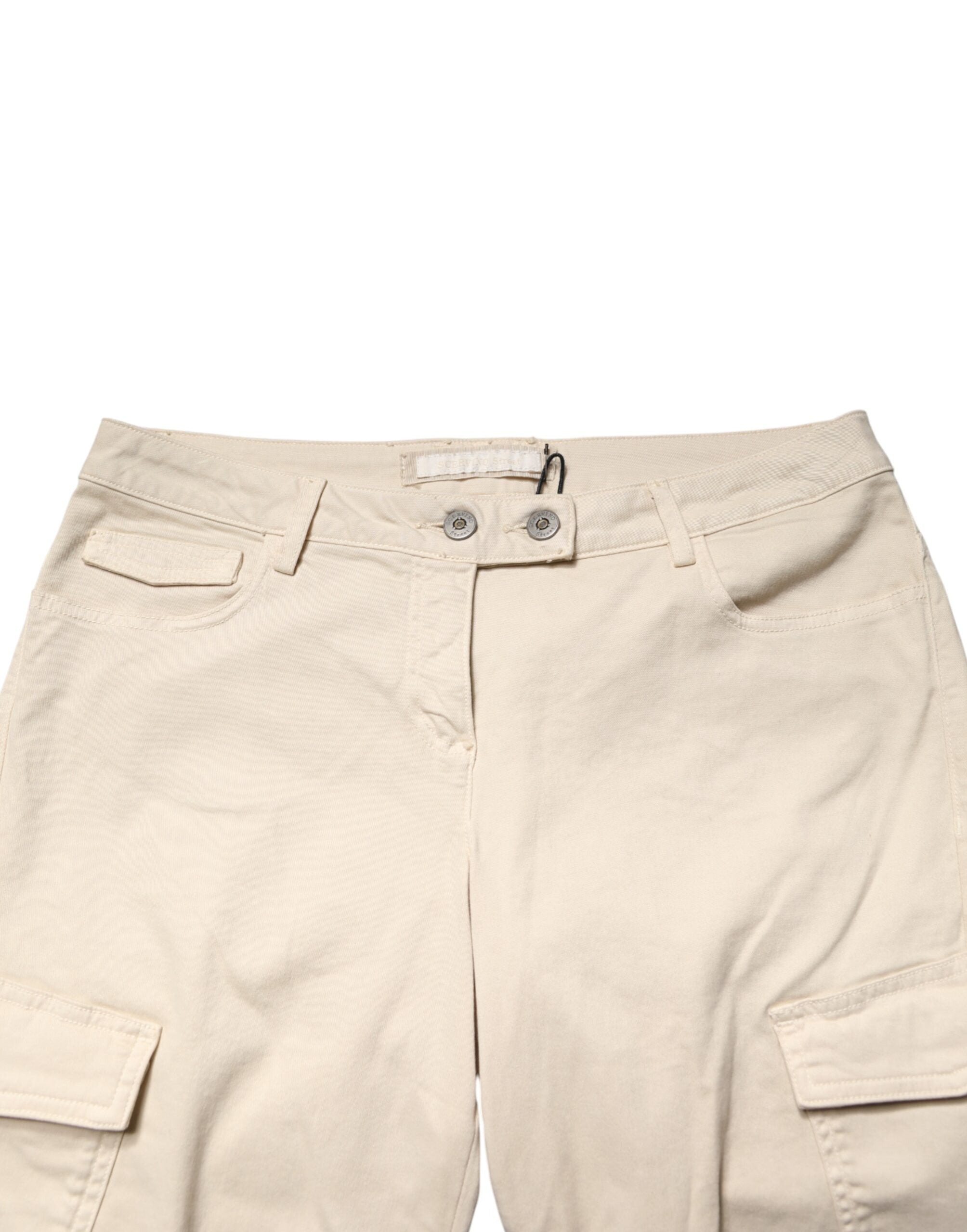 Scervino Street Beigefarbene Skinny Fit Jeans für Herren mit mittlerer Leibhöhe