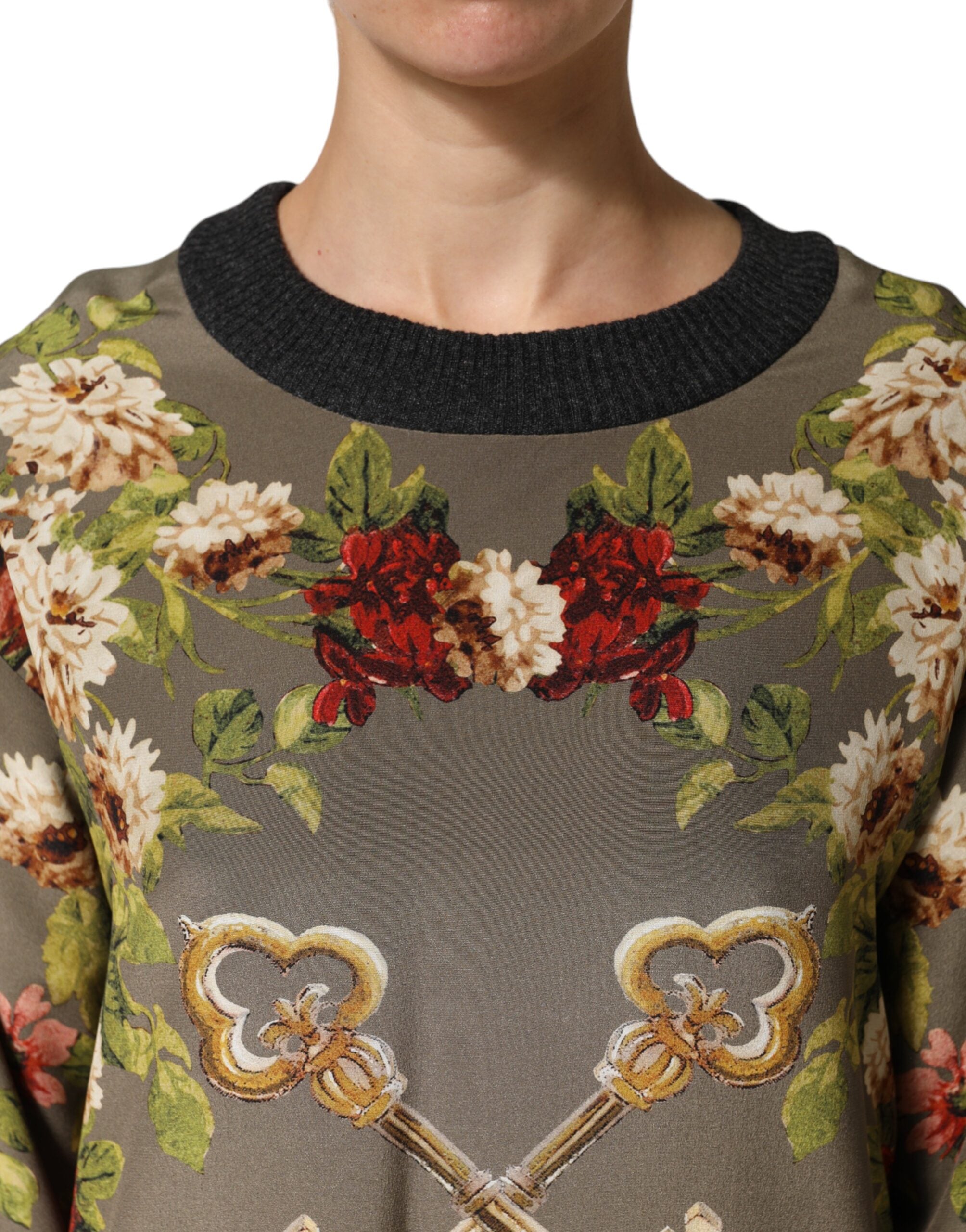 Dolce & Gabbana Zauberhaftes Sizilien Seiden-Pullover mit Rundhalsausschnitt