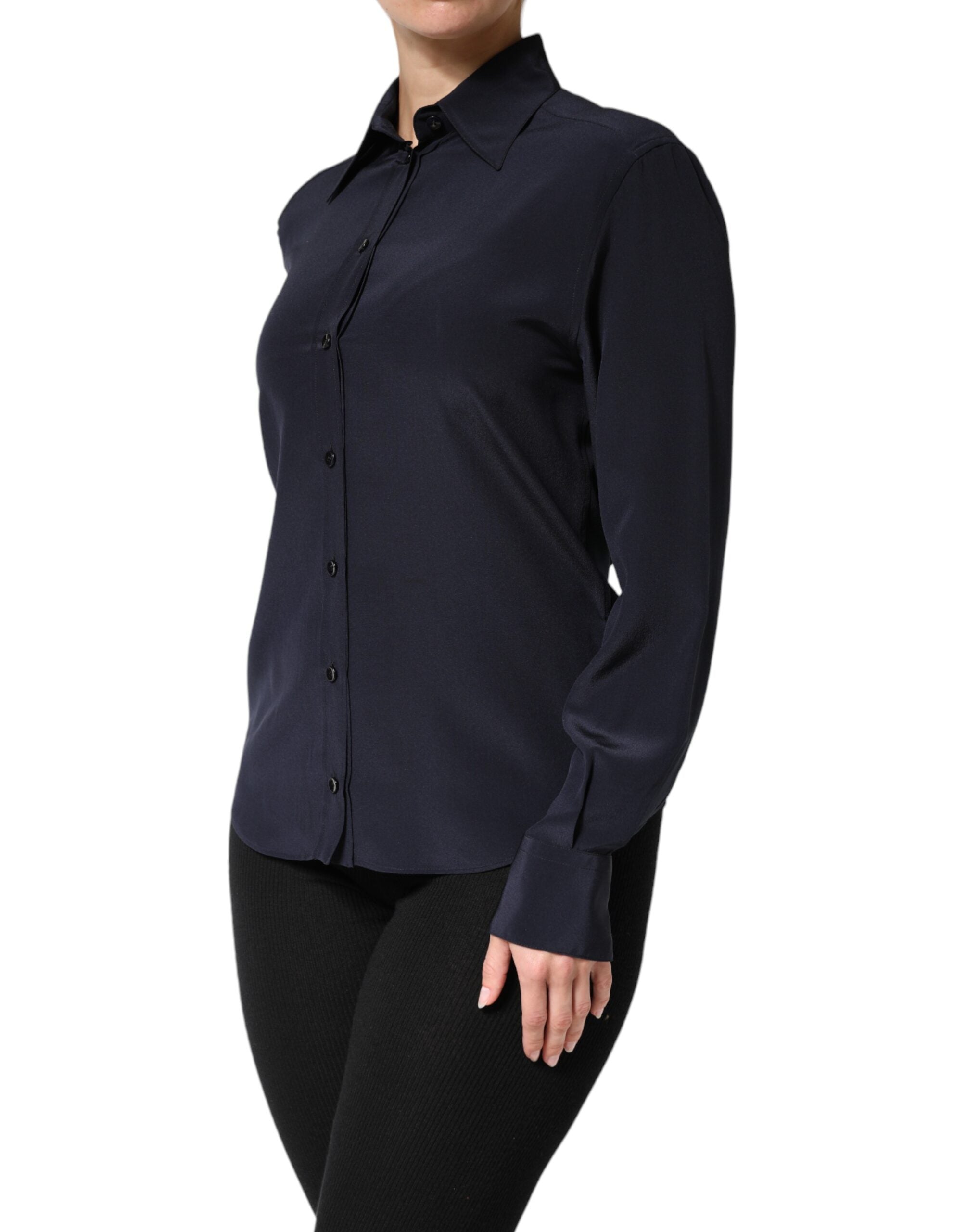 Dolce & Gabbana Hemd mit langem Arm und Kragen in Blau