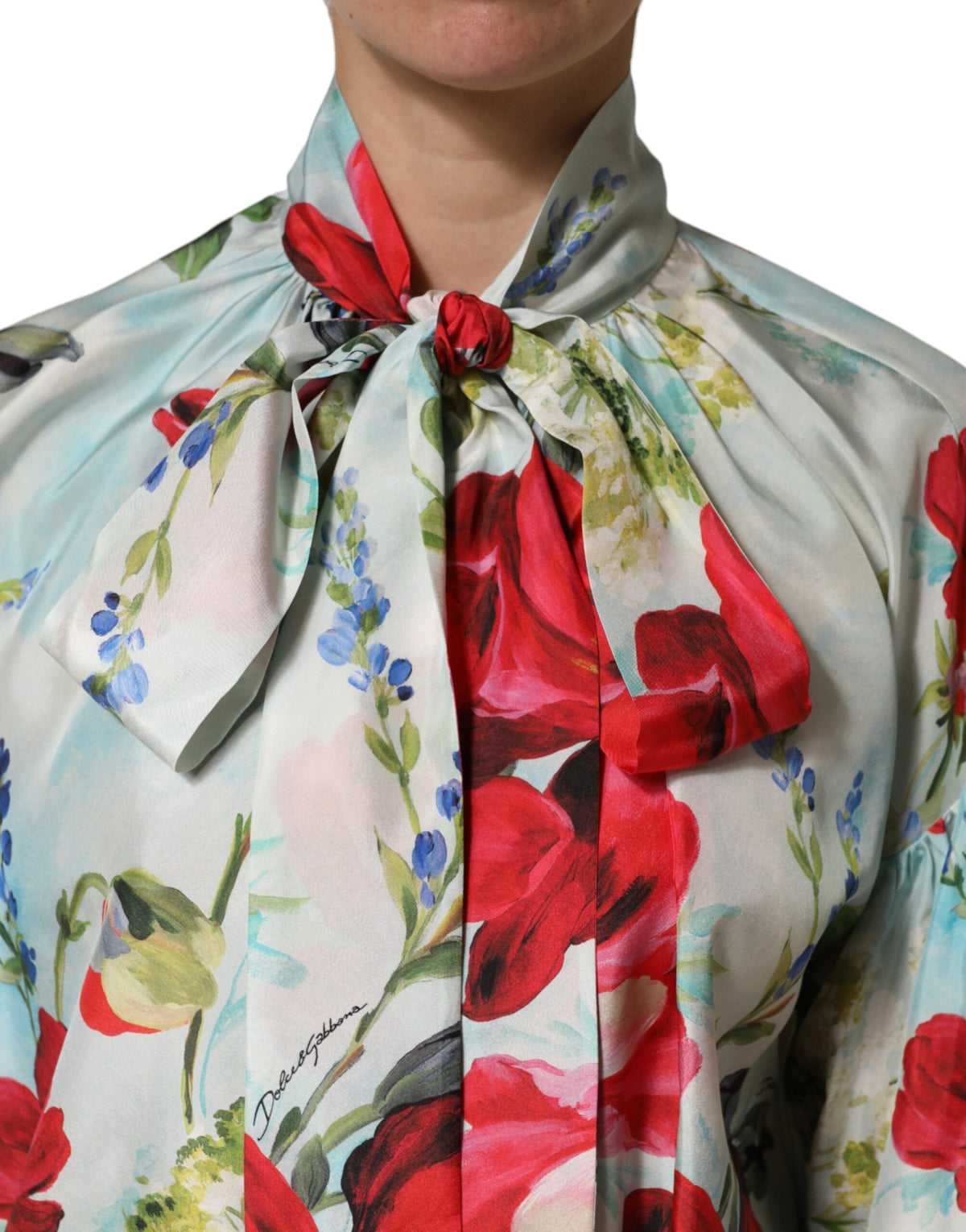 Dolce & Gabbana Multikleurige Bloemenblouse met Lange Mouwen