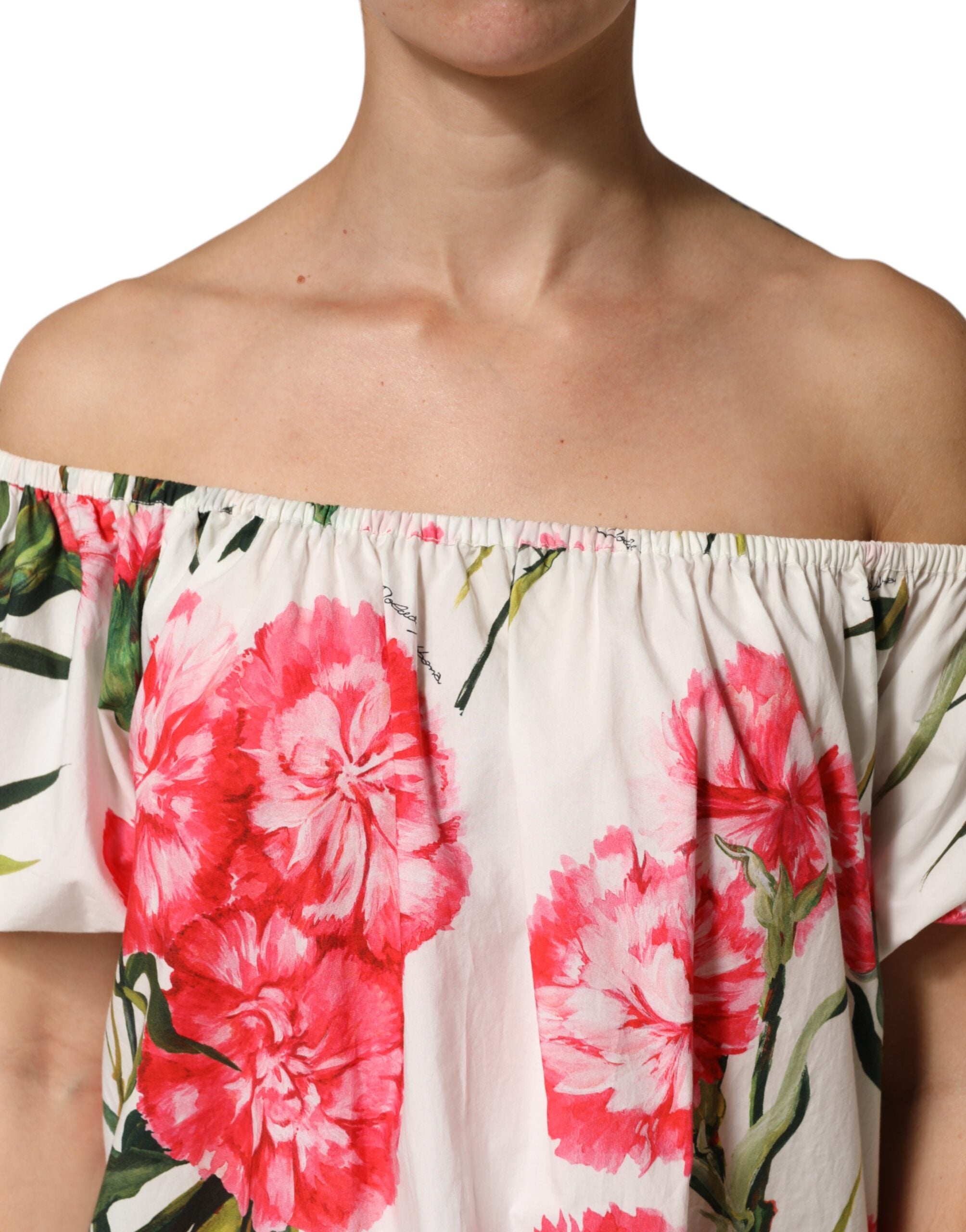 Dolce & Gabbana Bluse mit Blumenmuster und Off-Shoulder-Ausschnitt