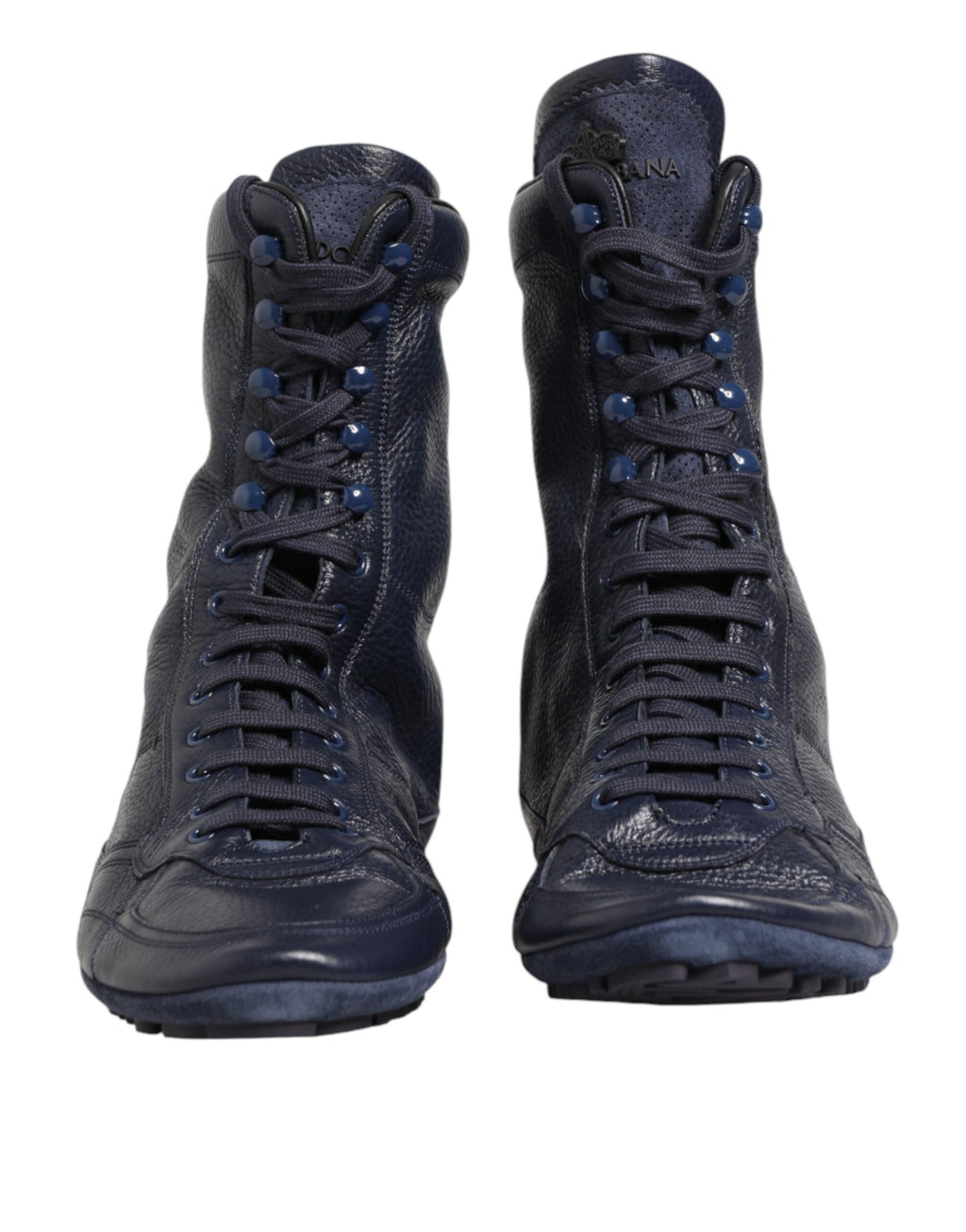 Dolce & Gabbana Donkerblauwe Hertenleren Halfhoge Laarzen