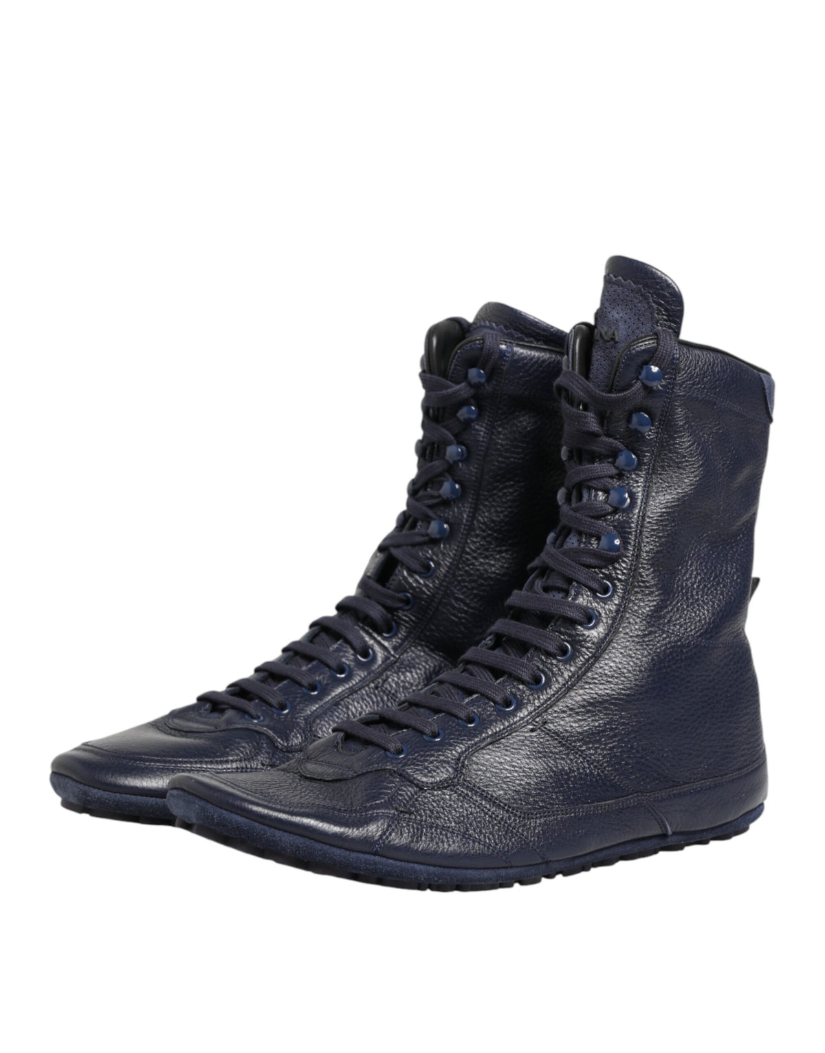 Dolce & Gabbana Donkerblauwe Hertenleren Halfhoge Laarzen