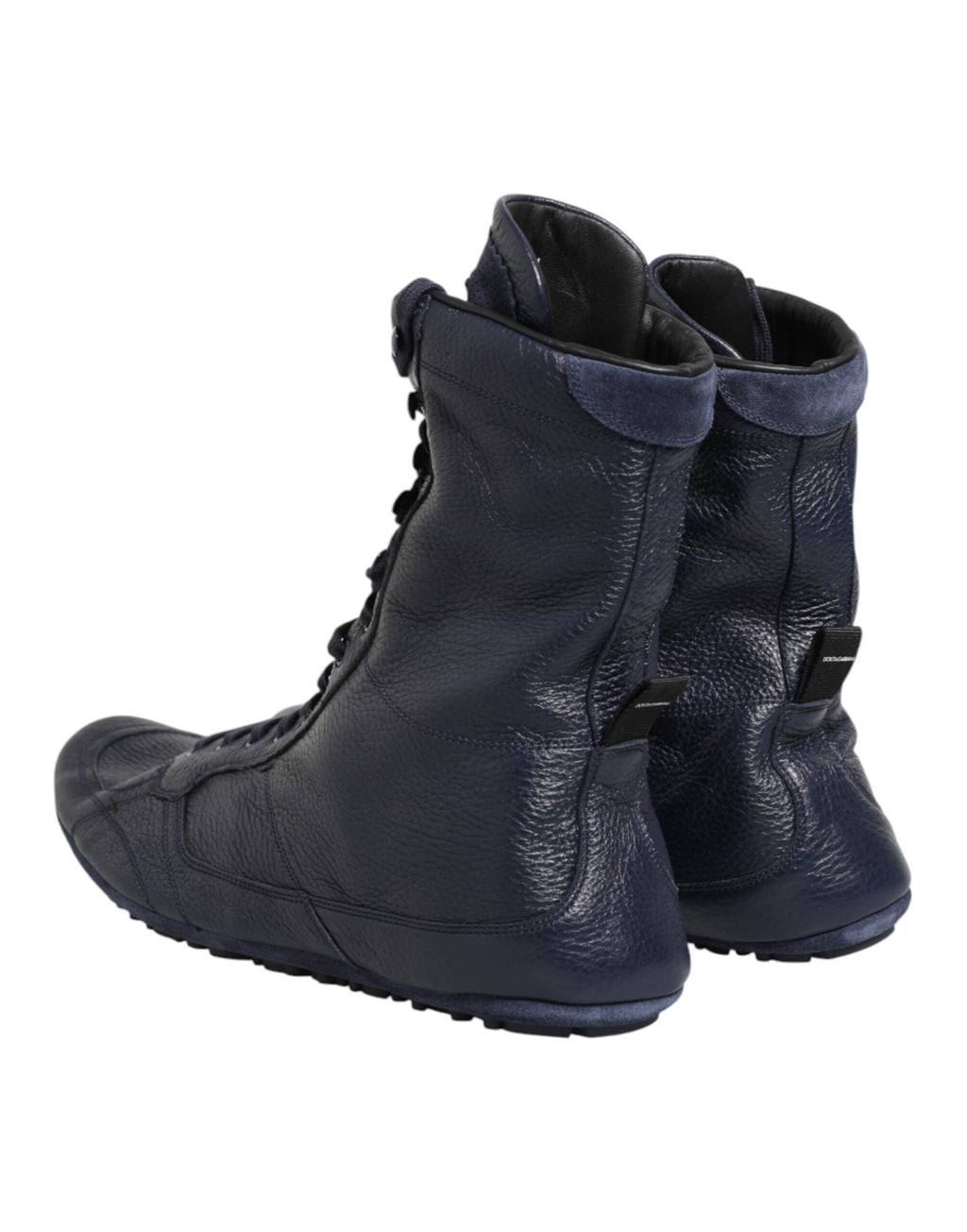 Dolce & Gabbana Donkerblauwe Hertenleren Halfhoge Laarzen