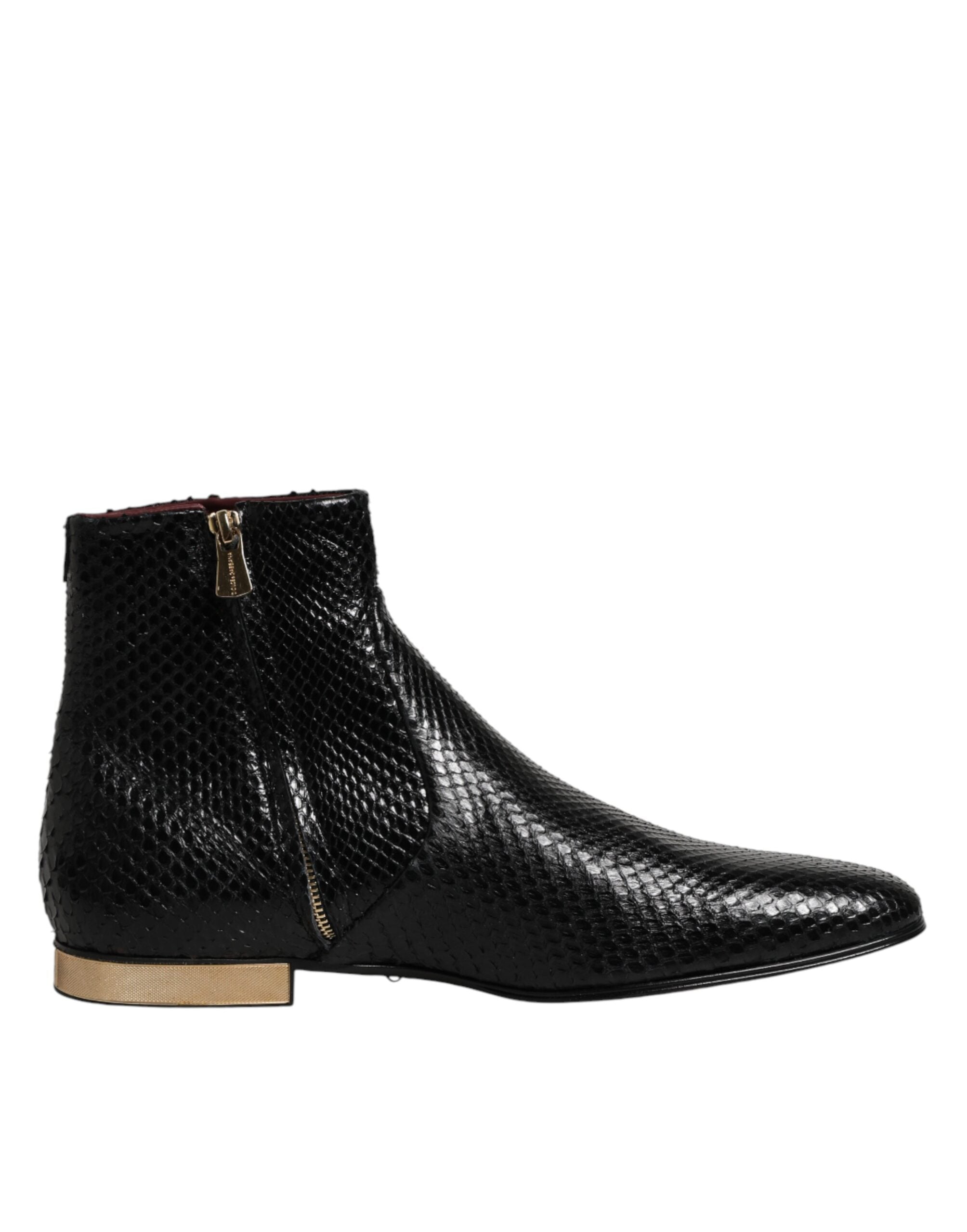 Dolce & Gabbana Schwarze Leder-Chelsea-Stiefeletten