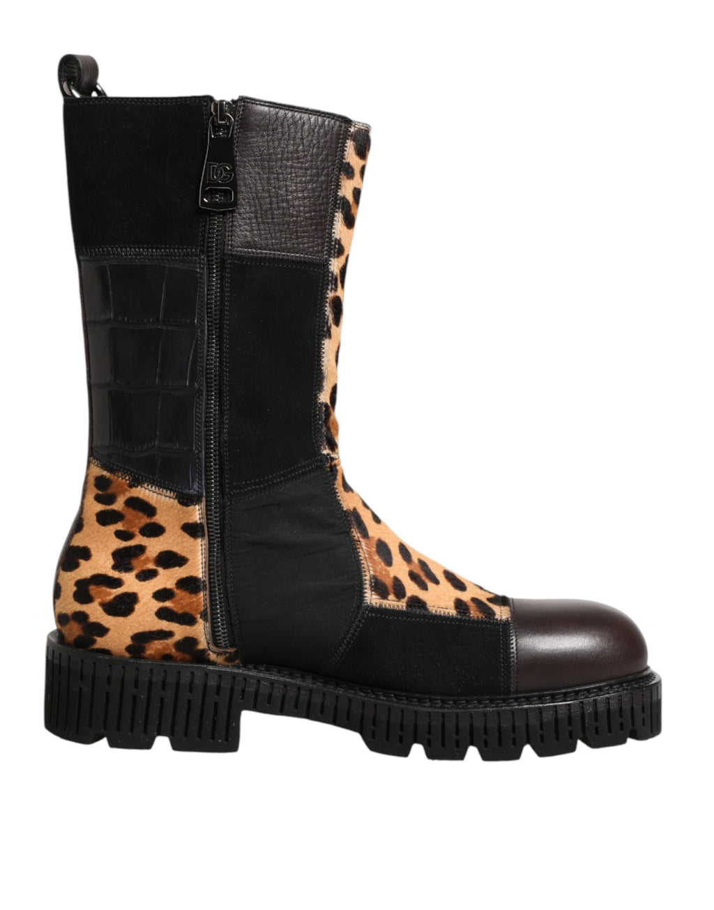 Dolce & Gabbana Mittelhohe Stiefel mit Leopardenmuster