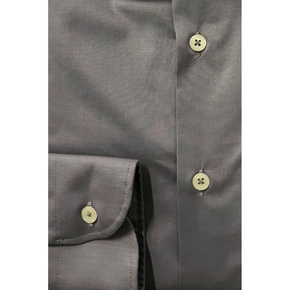 Baldinini Trend Graues Baumwollhemd