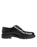 Dolce & Gabbana Black Calfskin Leather Derby Men Dress Shoes