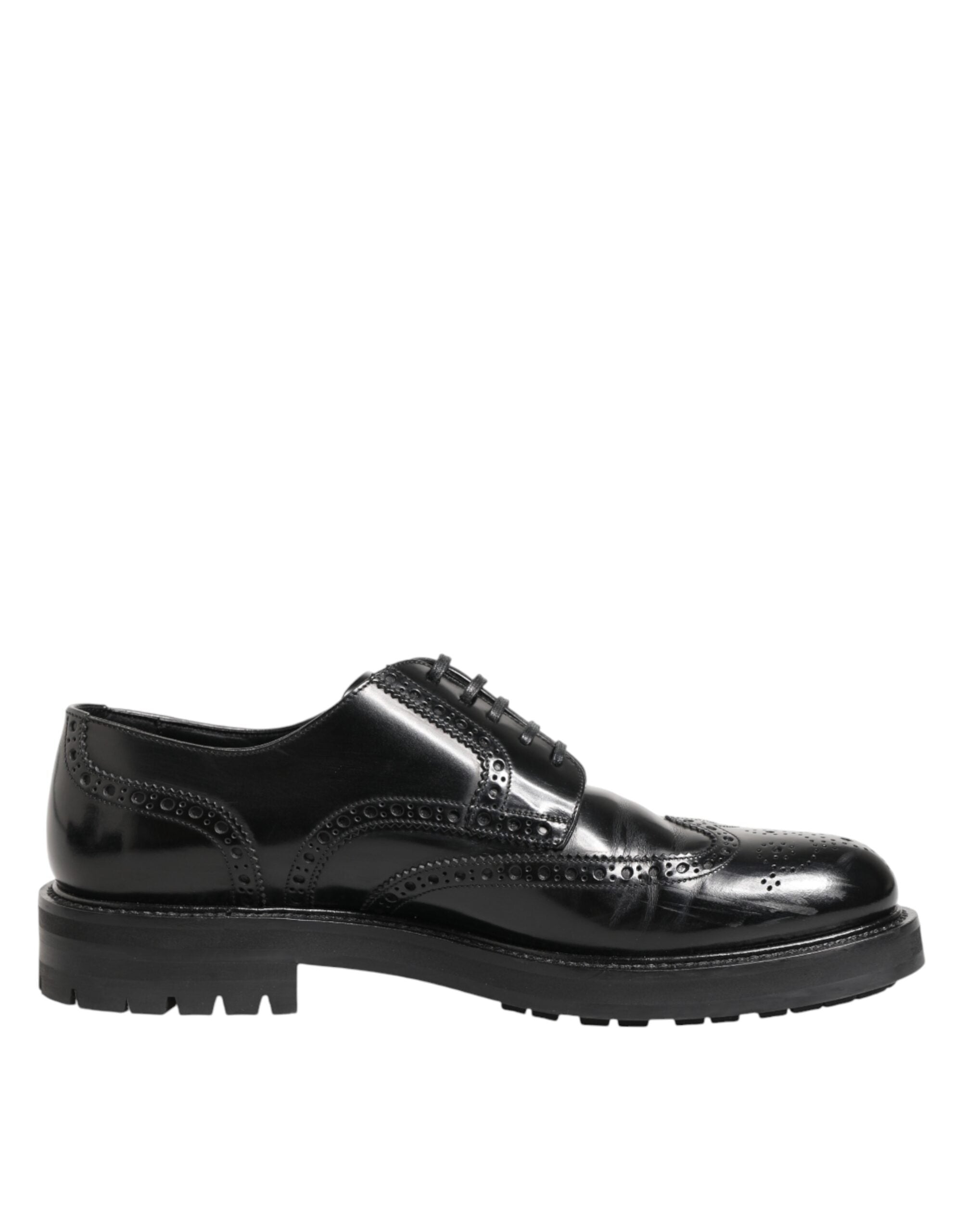 Dolce & Gabbana Schwarze Derby-Schuhe aus Kalbsleder für Herren